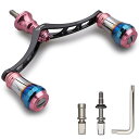HEIGHTEN V3.0 80/98mm リール ハンドル 航空アルミ製 シマノ ダイワ 通用 スピニングリール 用 Arch Aurora (桜ピンク(ノブ)&ブラック(ハンドル), 98mm)