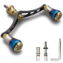 HEIGHTEN V4.0 80/98mm リール ハンドル 航空アルミ製 シマノ ダイワ 通用 スピニングリール 用 Arch Aurora (ゴールド(ノブ)&ブラック(ハンドル), V4.0-98mm) (0095)