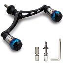 HEIGHTEN V3.0 80/98mm リール ハンドル 航空アルミ製 シマノ ダイワ 通用 スピニングリール 用 Arch Aurora (ブラック(ノブ)&ブラック(ハンドル), 98mm)