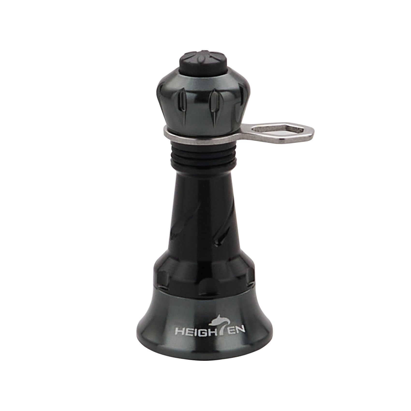 HEIGHTEN 38/48mm リール スタンド 「不可折り畳む」シマノ(SHIMANO) ダイワ(DAIWA) スピニングリール 通用 夜光 フックキーパー ラインストッパー (ブラック＆ダークグレー, 38mm) (1096)