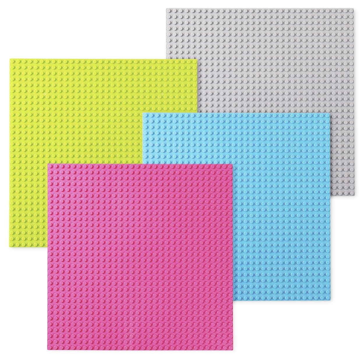 Rakuten - 基礎板 ブロック プレート クラシック 互換性 32×32ポッチ (4色セット・ディープピンク＋ライトブルー＋ライトグリーン＋ライトグレー)