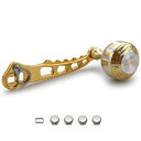 HEIGHTEN 60/70/80/90mm リール ハンドル 4色 シマノ(SHIMANO) ダイワ(DAIWA) アブ(Abu) 通用 ベイトリール用 Harmer Series (80mm/90mm 可変, ゴールド/シルバーB) (138)