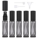 Segbeauty アトマイザー 10ml 5個入り ブラック ガラス製 プッシュ式 詰め替え スプレー容器 漏れない ミニボトル スプレーボトル クイック 携帯用 詰め替え容器 液漏れ防止 持ち込み可能 通勤 パフューム【10m 黒い】