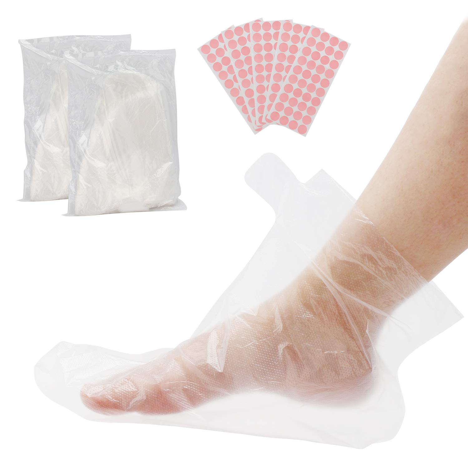 [Segbeauty] 使い捨て足袋 足カバー 200枚セット 貼り紙付き 足保護 一般サイズ 防水 シューズカバー ..
