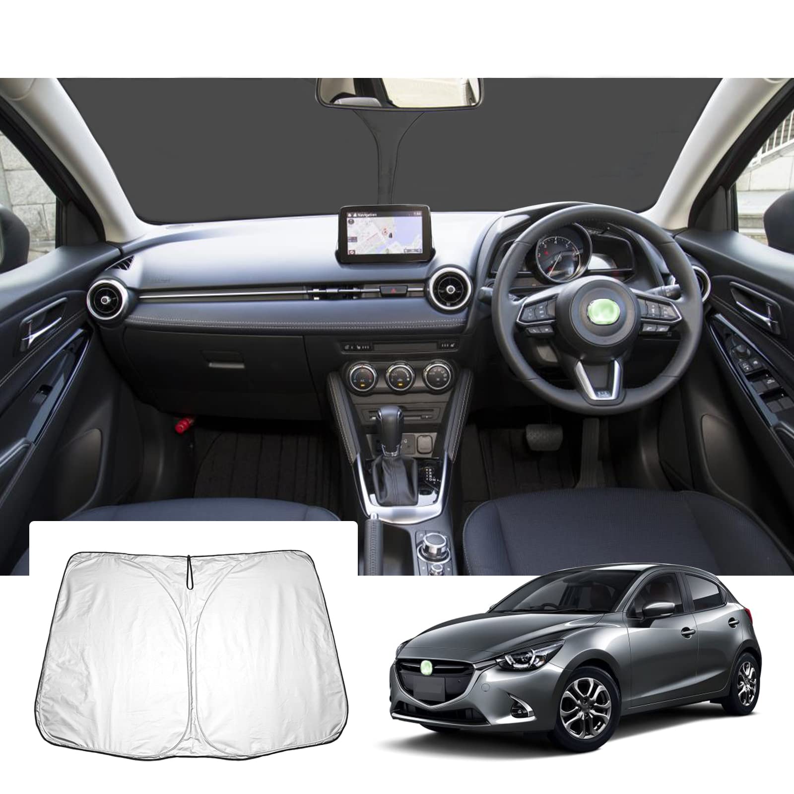 【GAFAT】マツダ MAZDA2 DJ系 2019年モデル~現行 デミオ 新型 マツダ2 専用 車用サンシェード フロント..