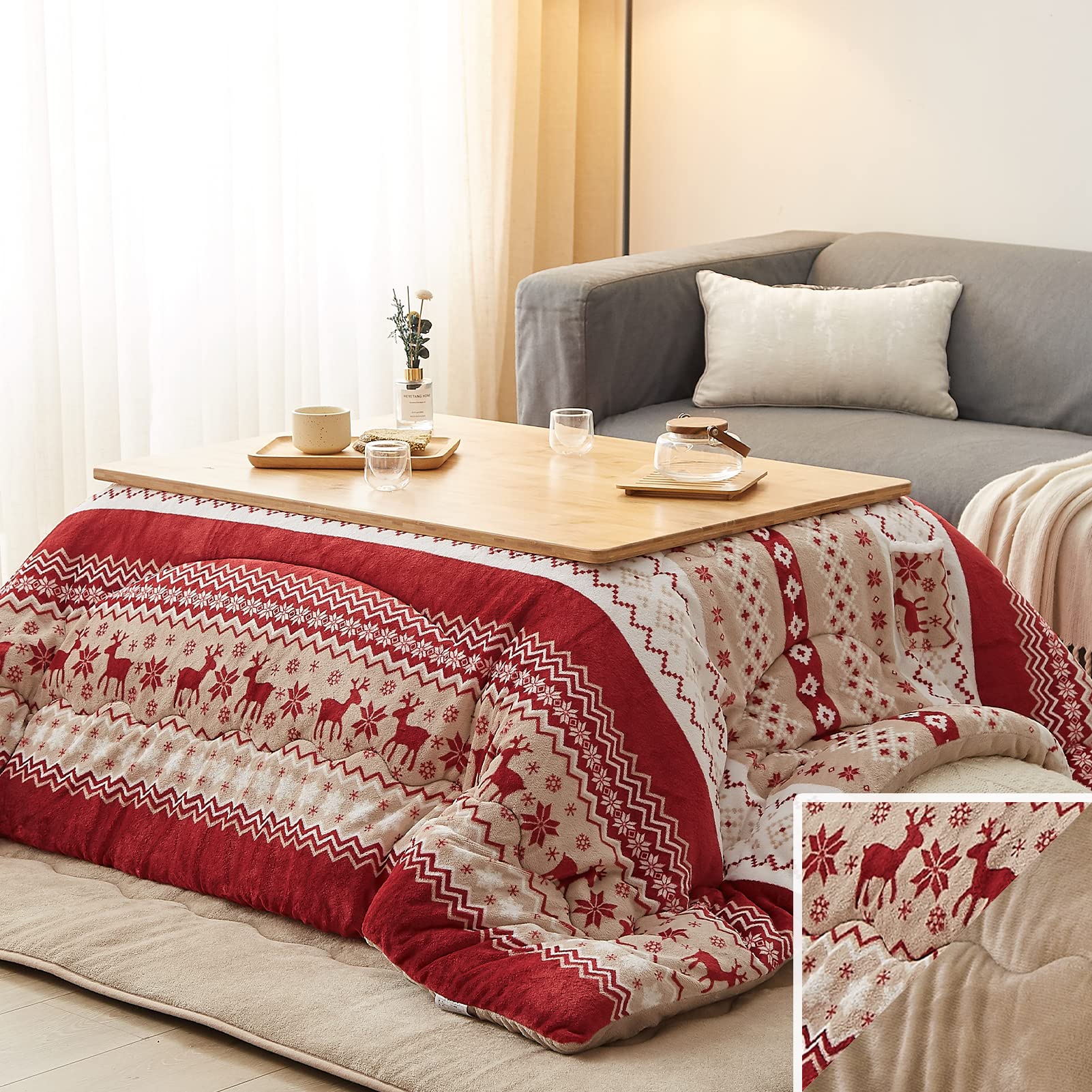 VK Living こたつ布団 長方形 単品185×235cm 中綿1.8kg 【SUPER HOT】 発熱綿使用+LockHeat速暖発熱繊..