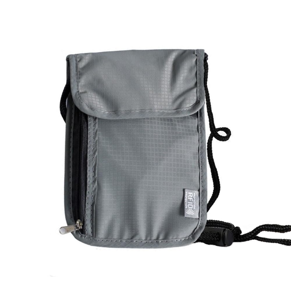 LOYELEY パスポートケース RFID スキミング防止 磁気防止 セキュリティポーチ パスポートバッグ ネック..