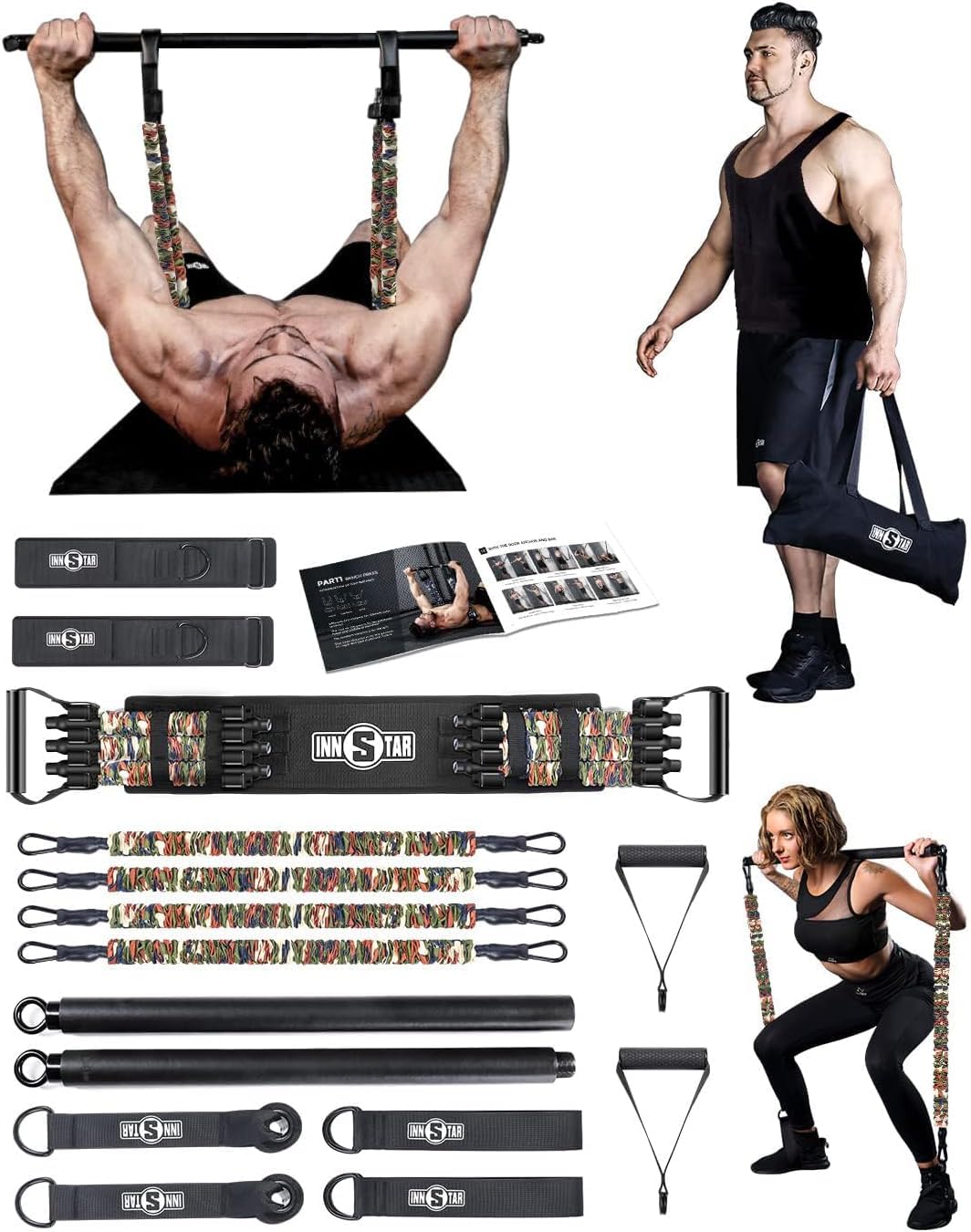 INNSTAR 調節可能なベンチプレスアシスタンス 取り外し可能チェス...(3.0)