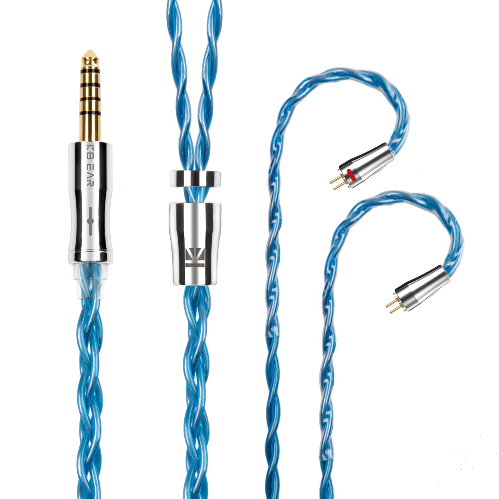 Yinyoo イヤモニ アップグレードケーブル 0.78mm 2pin 4.4mm KBEAR 耀 KBX4989 6N単結晶銅 4芯 ヘッド..