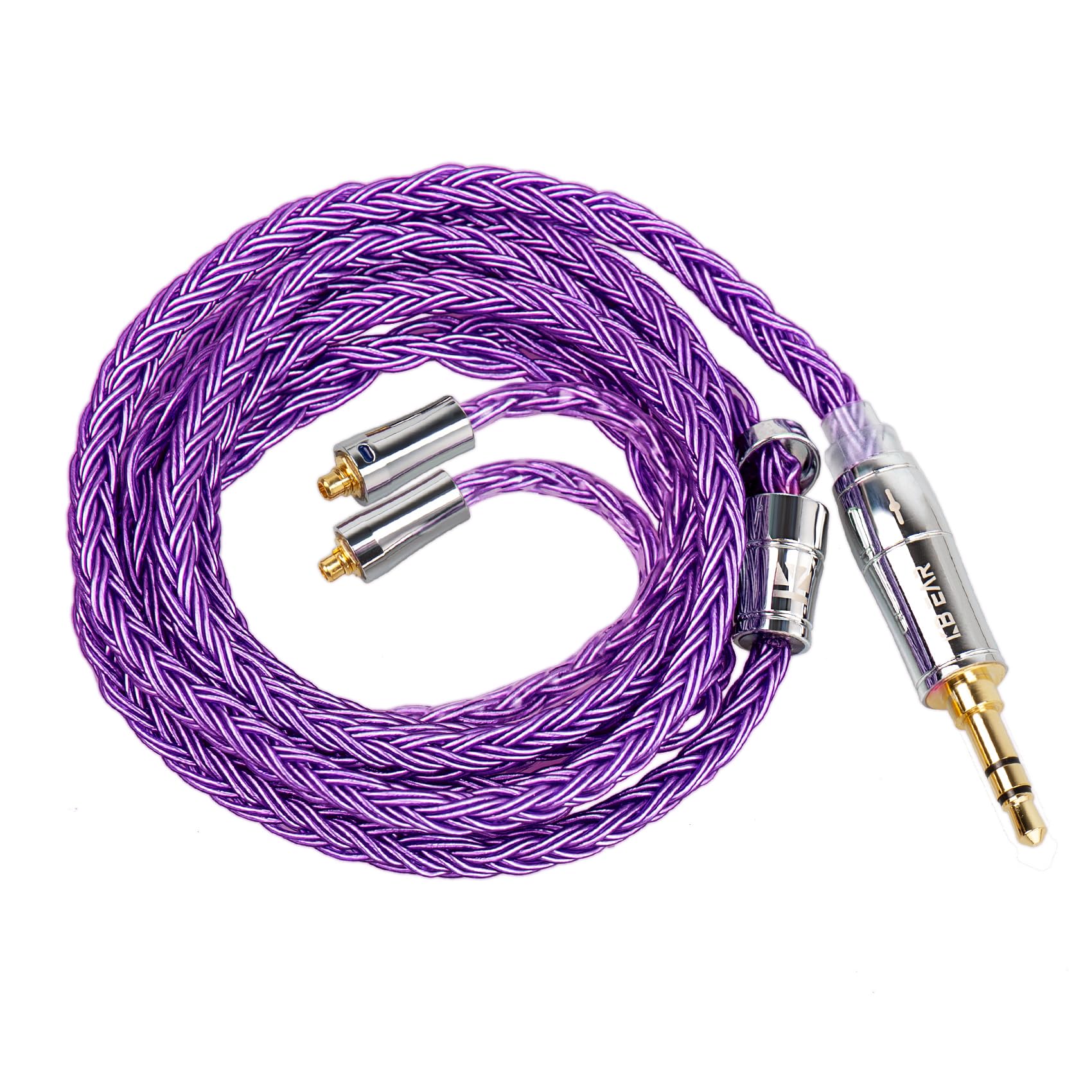 【Kbear-ST18】Yinyoo リケーブル MMCX3.5mm イヤフォン音質改善 16芯銀メッキ 5N アップグレードケーブル 銀メッキ線 mmcx 交換用ケーブル 柔らかい ソフト イヤホン延長 有線イヤホン 3.5mmプラグ リッツ構造 電気メ