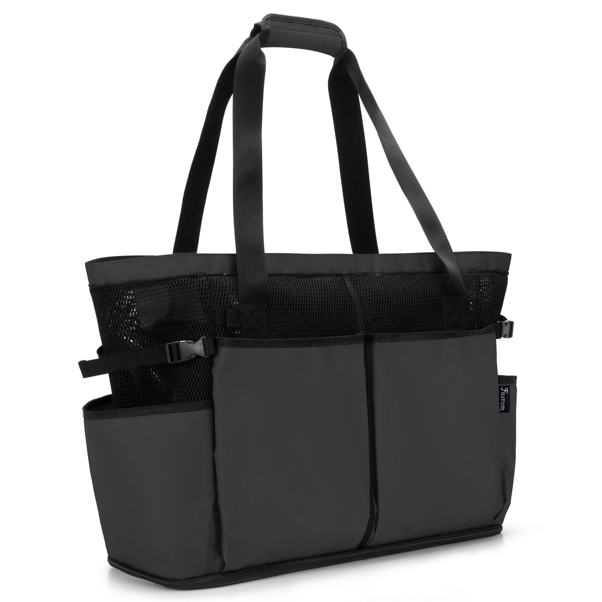 [Fasrom] ビーチバッグ プール 大容量 旅行 トート ジム 砂場 水泳 海水浴 温泉 旅行（バッグのみ） ブラック