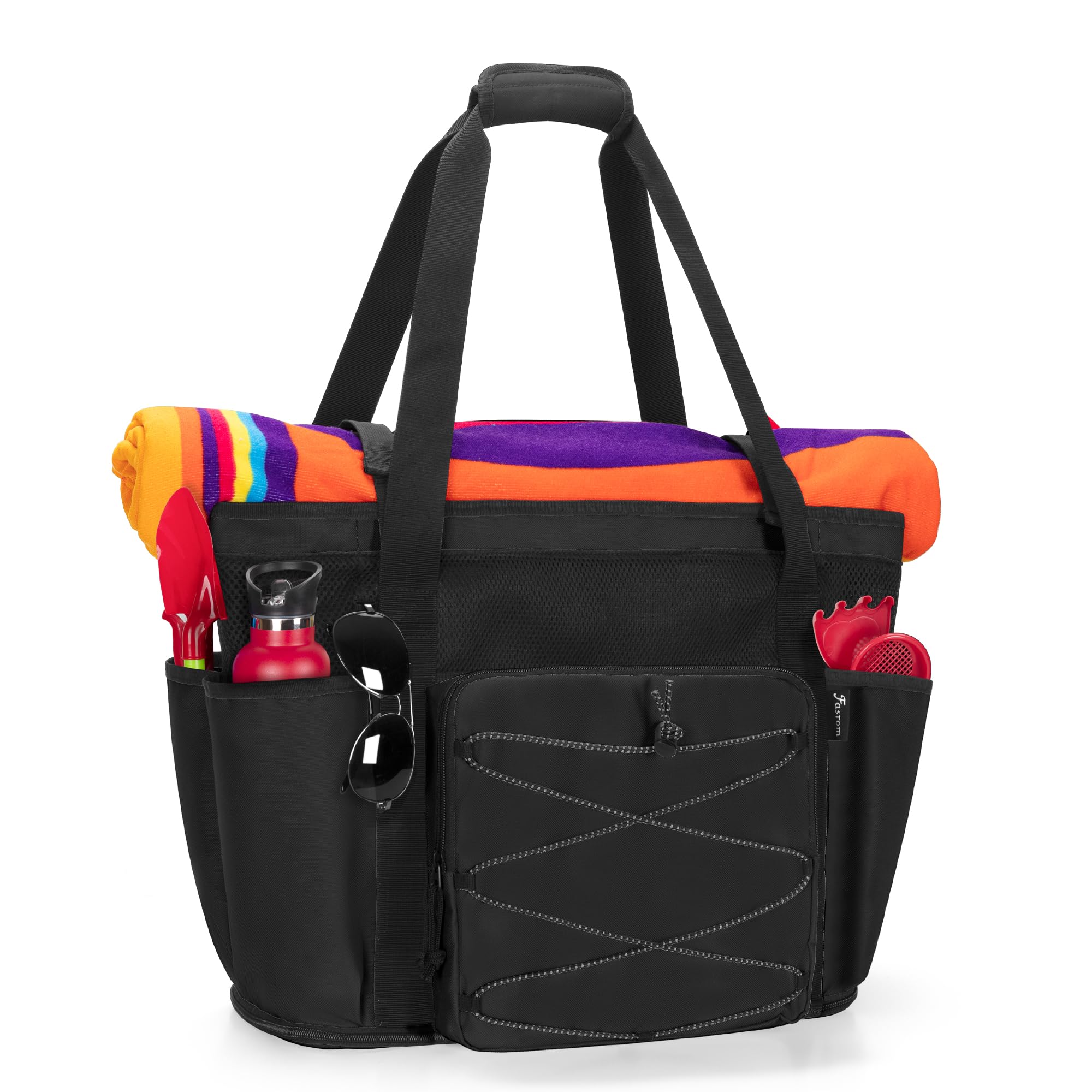 [Fasrom] プールバッグ ビーチバッグ スポーツ おしゃれ 旅行バッグ 大容量 ブラック