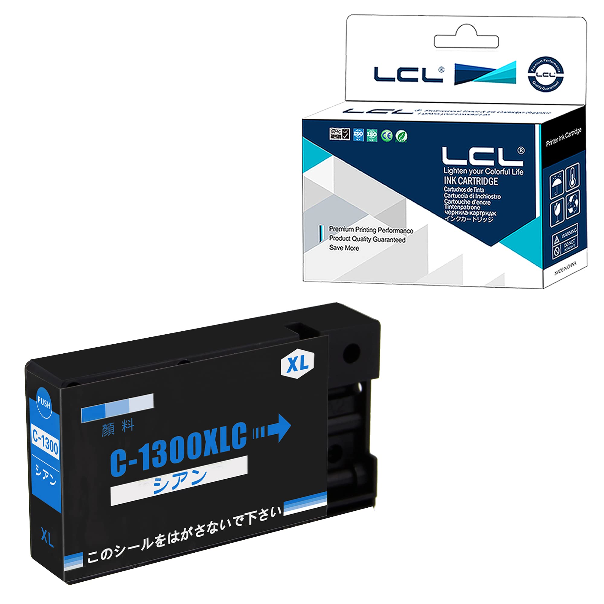 Rakuten - LCL Canon用 キャノン用 PGI-1300 PGI-1300XL PGI-1300C PGI-1300XLC 大容量 顔料 【残量表示機能付】（1パック シアン） 互換インクカートリッジ 対応機種：MAXIFY MB2030/MB2130/MB23