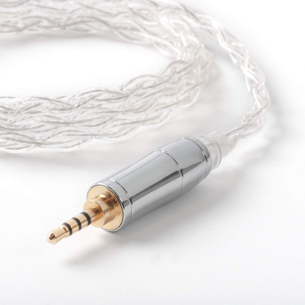 Yinyoo 2pin TFZ イヤフォン ケーブル 2.5mm プラグ KBEAR KBX4904 99.99%純度 純銀4芯 イヤホン リケーブル 4極 バランス ヘッドフォン 交換用ケーブル hi-fiオーディオ イヤモニ アップグレードケーブル K