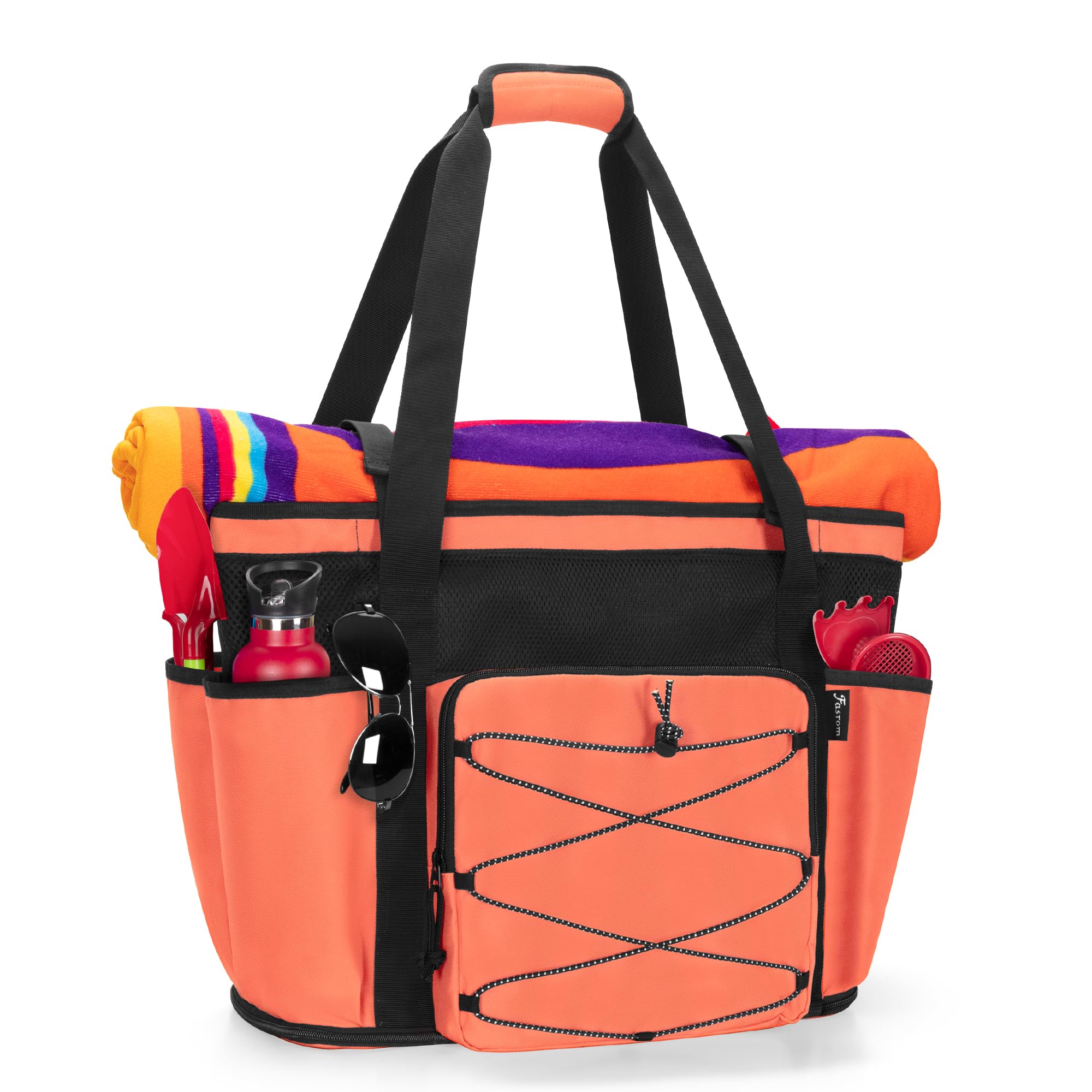 Fasrom プールバッグ ビーチバッグ スポーツ おしゃれ 旅行バッグ 大容量 オレンジ