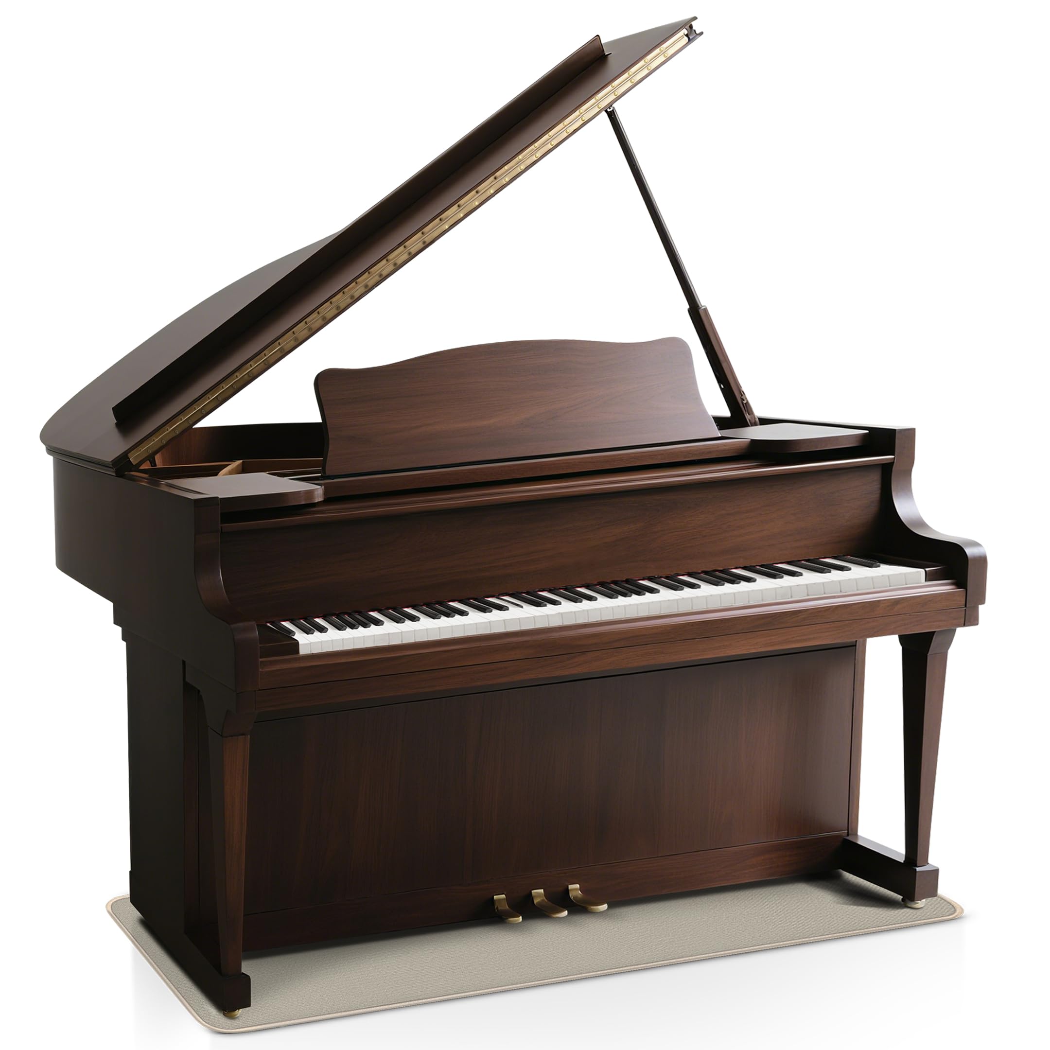 Rakuten - BQKOZFIN 防音マット 電子ピアノ 165×55×0.5cm ピアノ マット 専用マット 防音/防振/防傷 滑り止め (ベージュ）