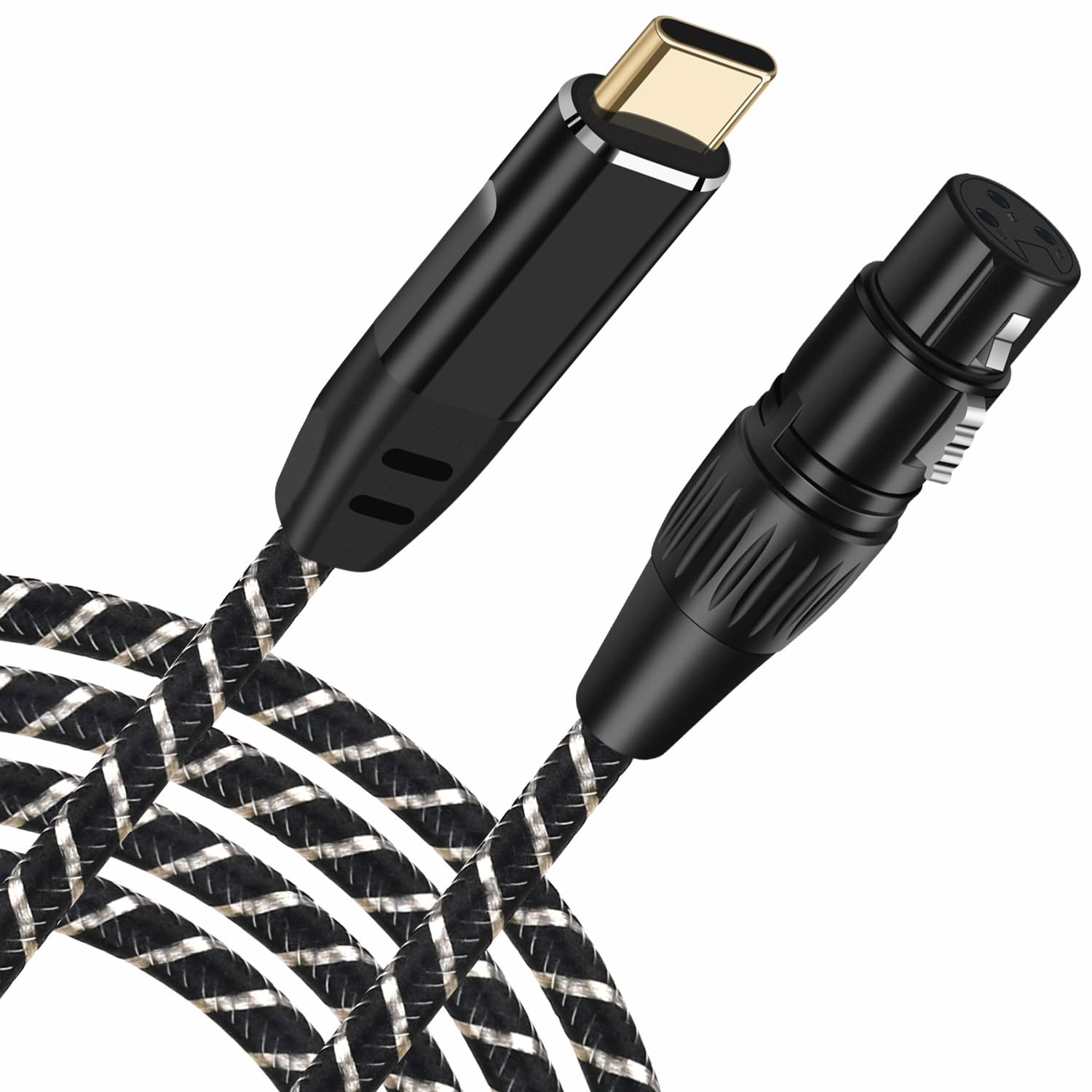USB Cマイクケーブル、2M USB C-XLRレコーディングケーブル93dB低ノイズスタジオ、XLRバランス接続マイクレコーディングコンデンサーマイク、AVアンプ、スピーカー、その他のレコーディング機器 プラグアンドプレイ