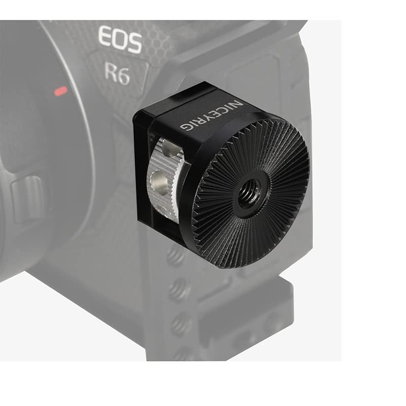 NICEYRIG ARRI標準ロゼットアダプター 六角レンチ付き M6スレッド穴 脱落防止 3/8取り付けネジ付き M6ネジ穴付き アルミ合金製 耐久性 ー514