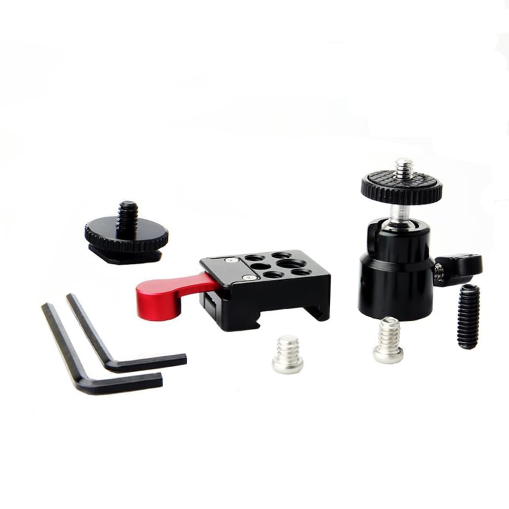 NICEYRIG ボールヘッド 自由雲台 マイクロボール雲台 カメラ雲台 パノラマ雲台 ブラケット 360°回転可能 シュー付 ナットクラプ付き -025