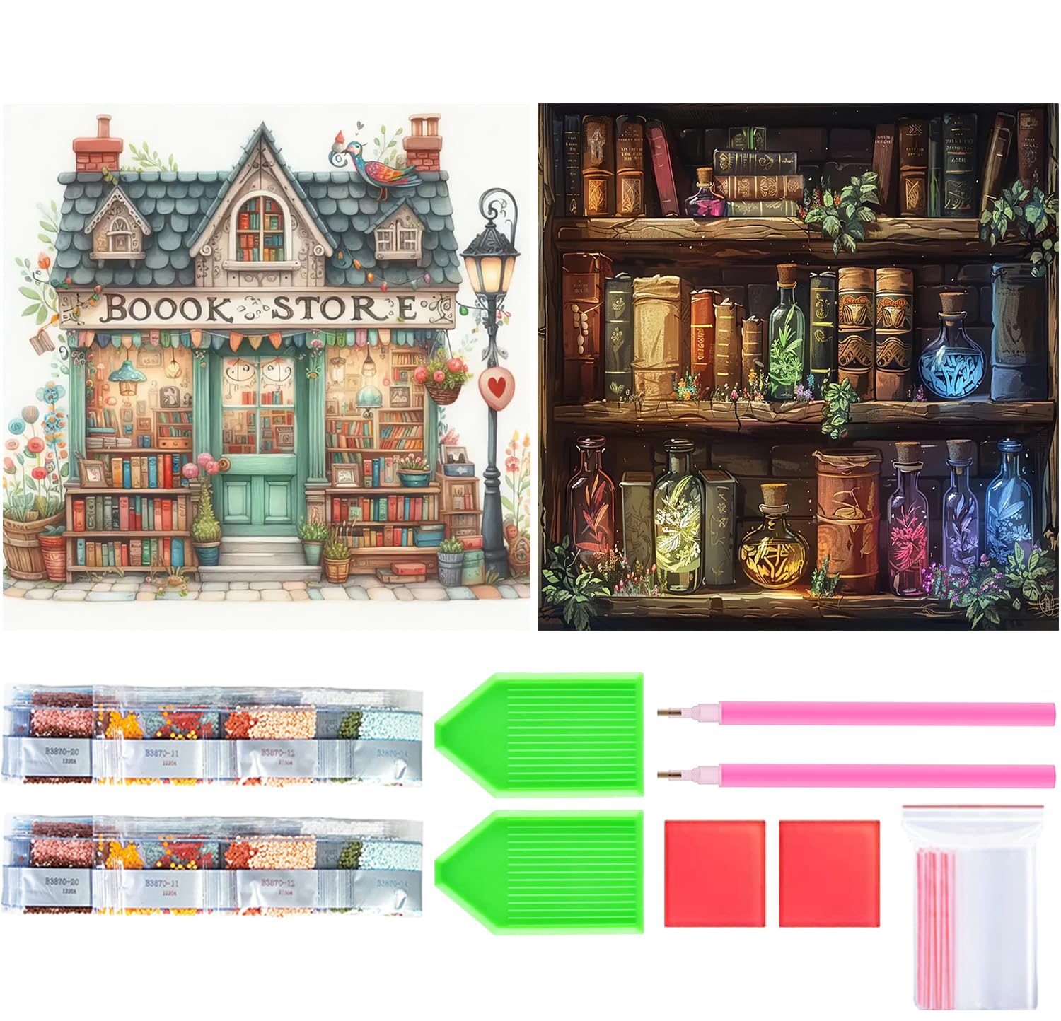 Amyaker ��������ɥ����� ���å� �ݤ��ӡ��� ���� 2�ĥ��å� ���������ɥӡ������襭�å� DIY ���골�� �⥶���������� 5D �⥶����������...