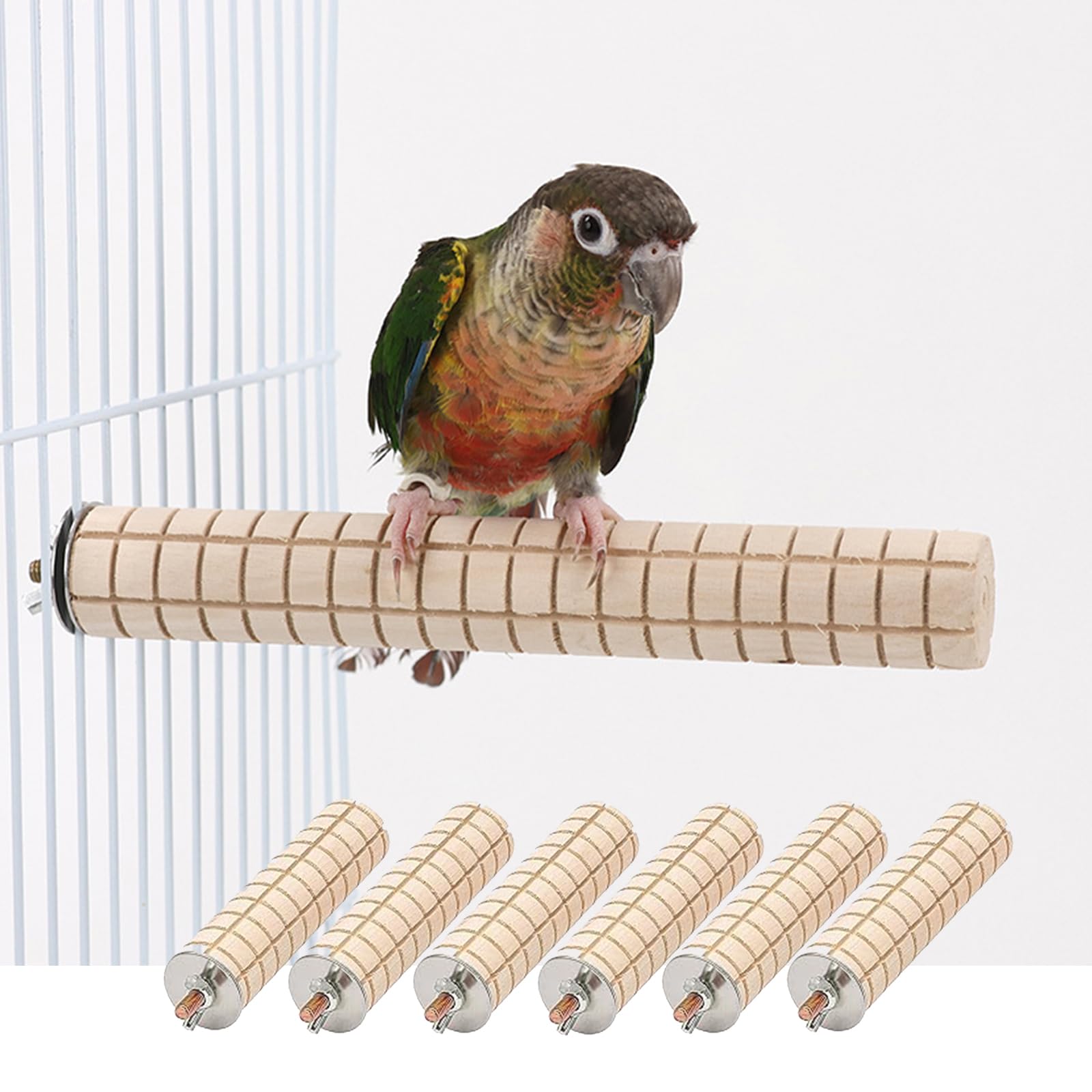 かじり木コーン オウム 止まり木 6個セット 3x11cm ウサギ ハムスター 小動物 噛むおもちゃ 止まり木 ..