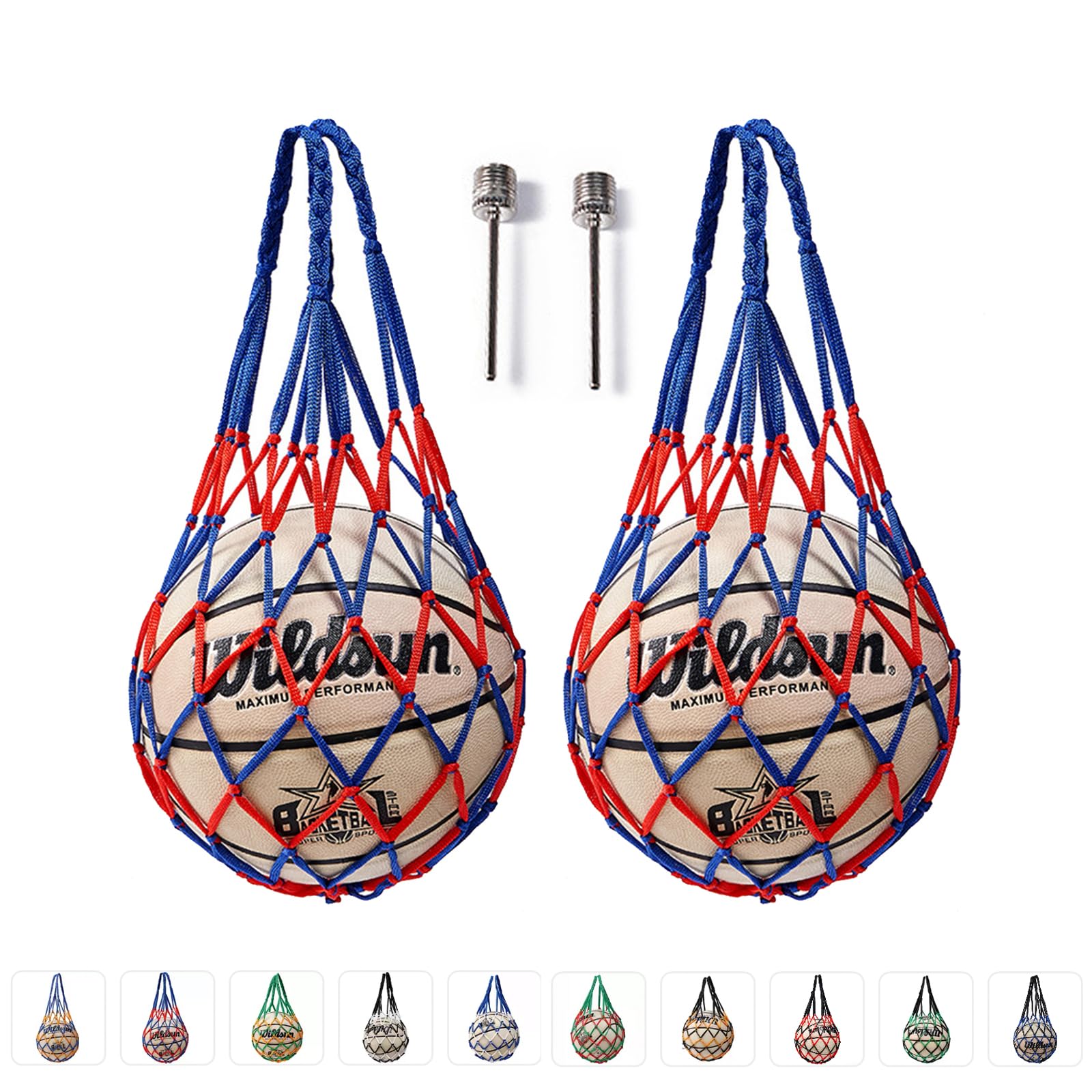 2個入り ボールネット サッカー バスケットボール バレーボール ボールバッグ ボール収納 手編み 網袋 ..
