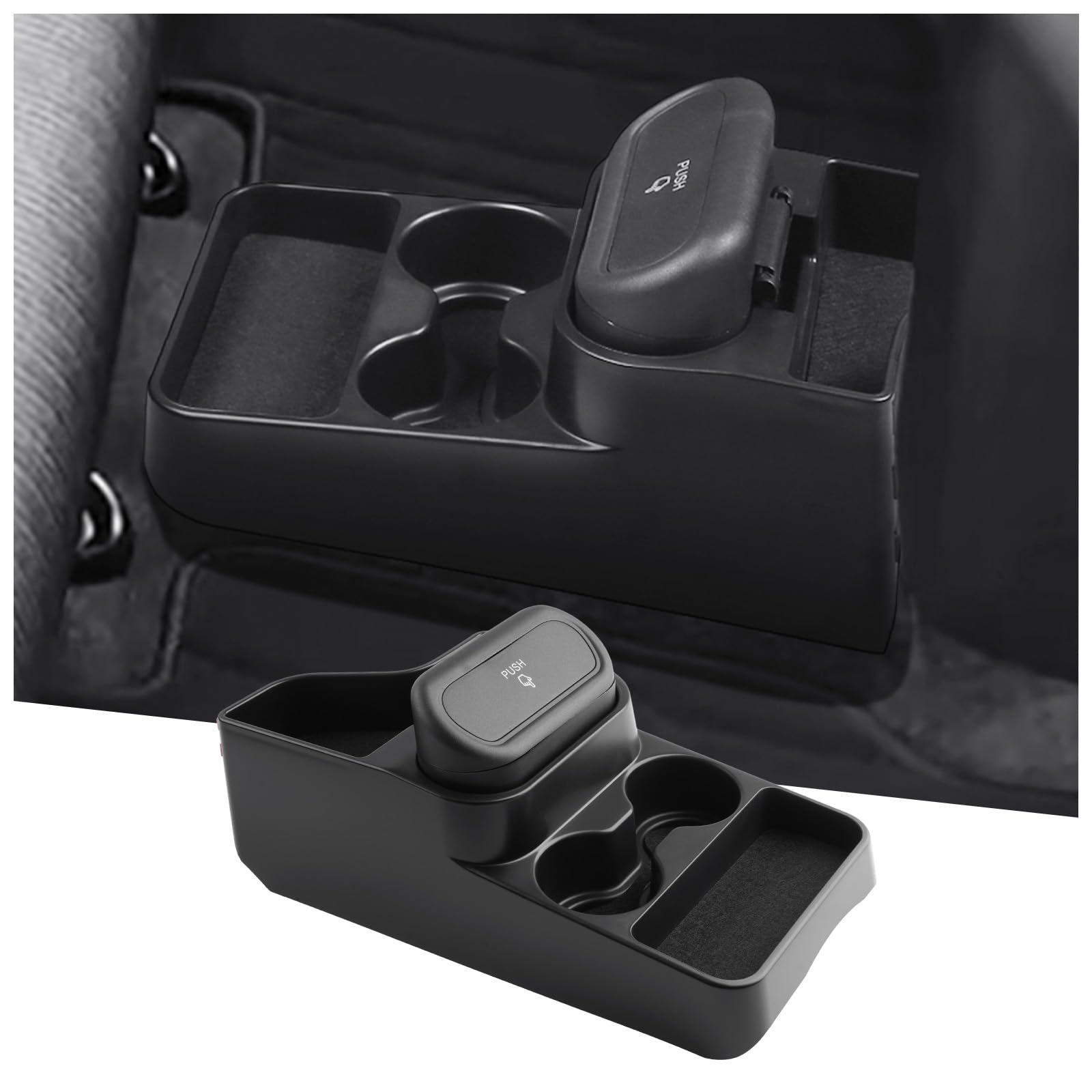 【GAFAT】2025新型 ダイハツ ムーヴ 7代目 3in1センターコンソール 収納ボックス ムーヴ コンソール ドリンクホルダー 取り外し可能 ゴミ箱 小物入れ ボックス LA850/LA860S型 専用 カスタムパーツ 傷 汚れ防止 高耐久 ABS樹