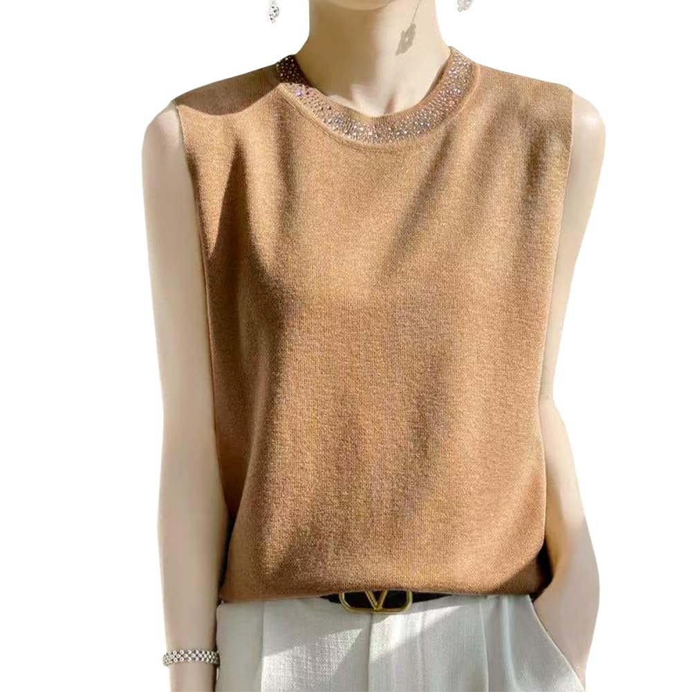 [Bidason] タンクトップ レディース キャミソール 下着 インナー 重ね着 レイヤード クールネック ノースリーブ カットソー 高伸縮性 ストレスフリー 着回し チクチクしない 肌触りが良い 肌着