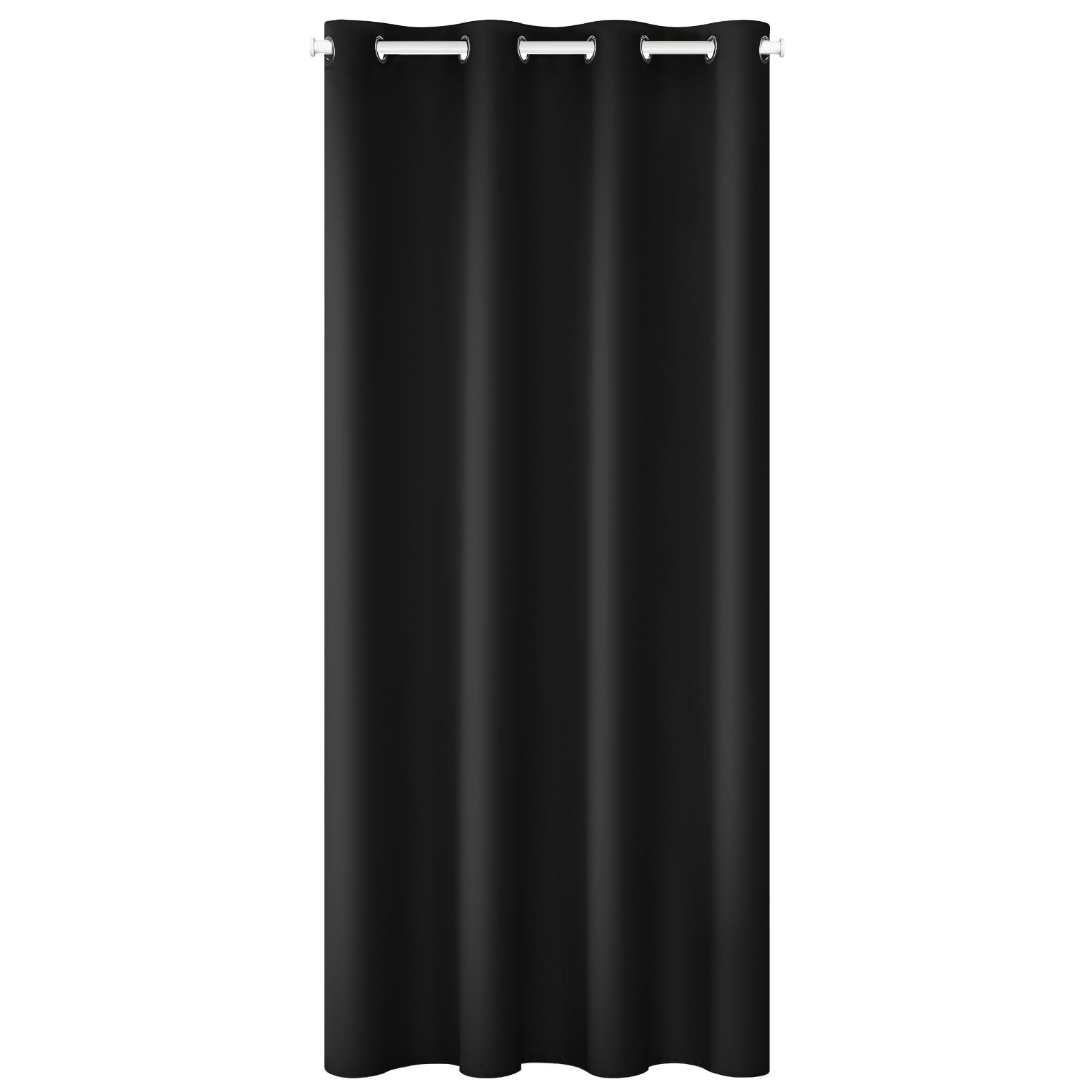 Rakuten - Topfinel カーテン 遮光 間仕切りカーテン 断熱 幅120cm 丈180cm 1枚入り ブラック ハトメ型 突っ張り棒 カーテン 仕切りカーテン ドアカーテン 目隠し 玄関 キッチン リビング
