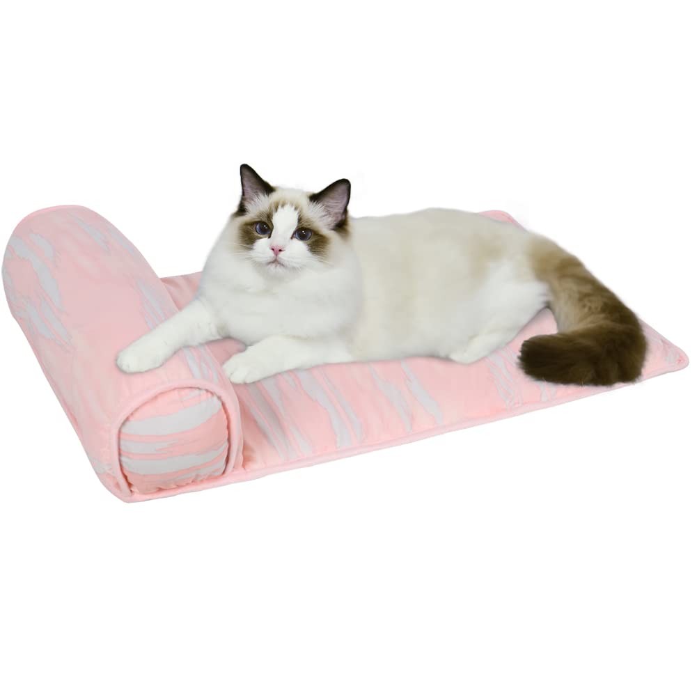 Rakuten - Bidason ペット ひんやり ベッド クッション 9色 可愛い 柔らかい 枕付き 犬 猫 軽量 冷感 シーツ 冷却 暑さ対策 快適 滑り止め 洗える ふわふわ ペット用品 小 中 型 犬 夏