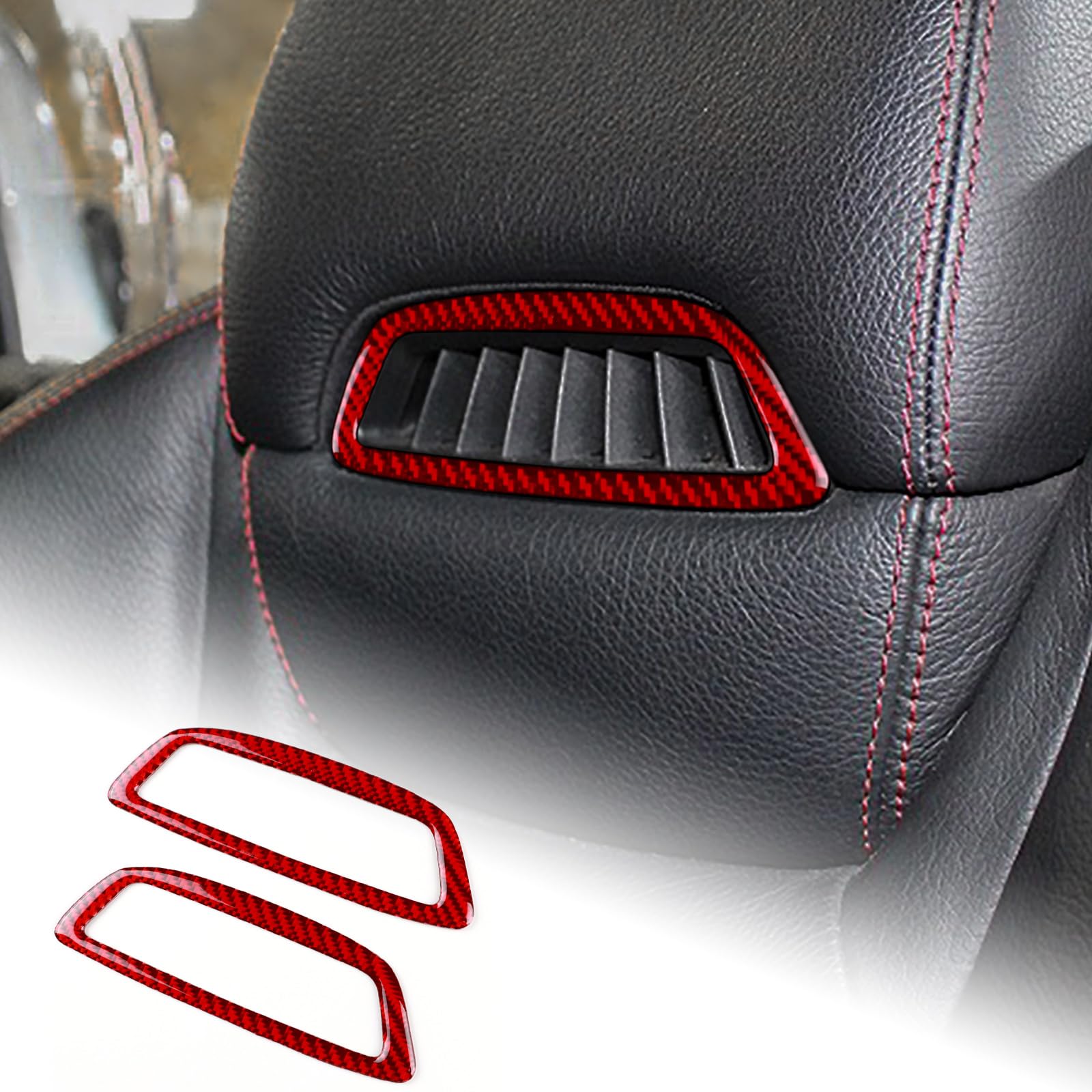 AIRSPEED メルセデス ベンツ SLCクラス 初代 R172型 / SLKクラス 専用 アクセサリー カーボンファイバー 内装 パーツ カーシートのヘッドレストの装飾ステッカー Mercedes-Benz SLC/SLK ガーニッシュ カッコいい 傷