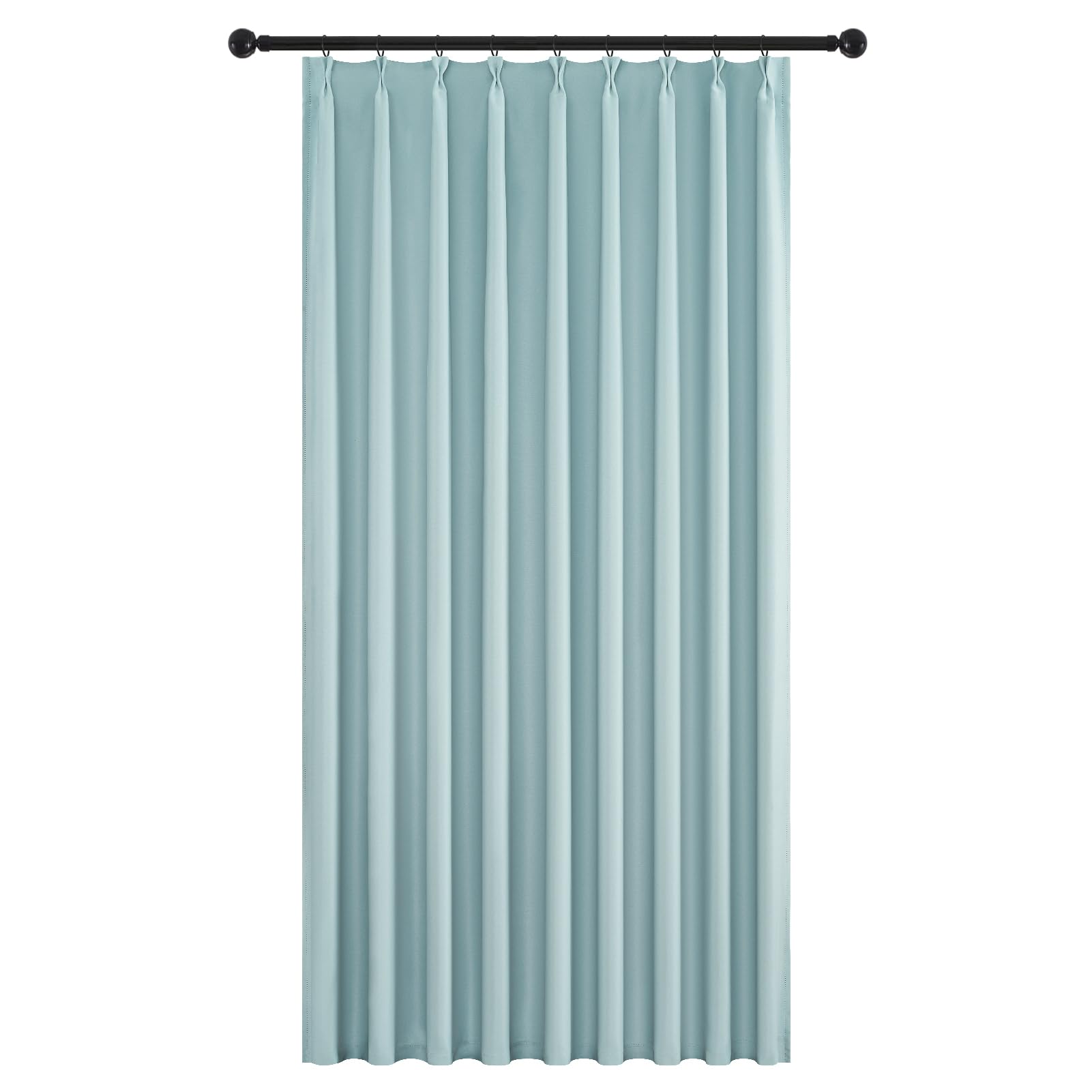 Topfinel カーテン 遮光 断熱 遮光カーテン 1枚 幅150 230cm丈 ブルー フック付き 寝室用 リビング 間仕切り 目隠し 防音