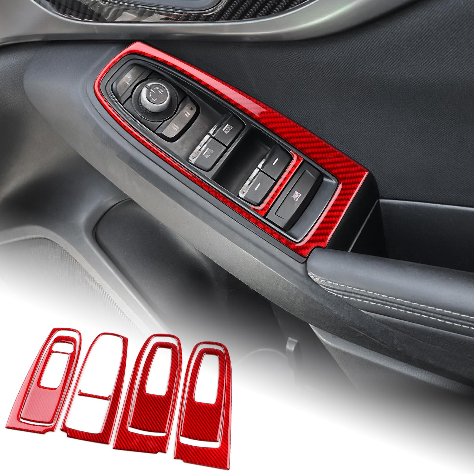 Rakuten - AIRSPEED スバル XV GT系/スバル インプレッサ GT/GK系 専用 Subaru Impreza XV アクセサリー カーボンファイバー 内装 カスタム パーツ ドアスイッチパネルカバー インテリアパネル ドアスイッチカバー キズ防止 保護カ