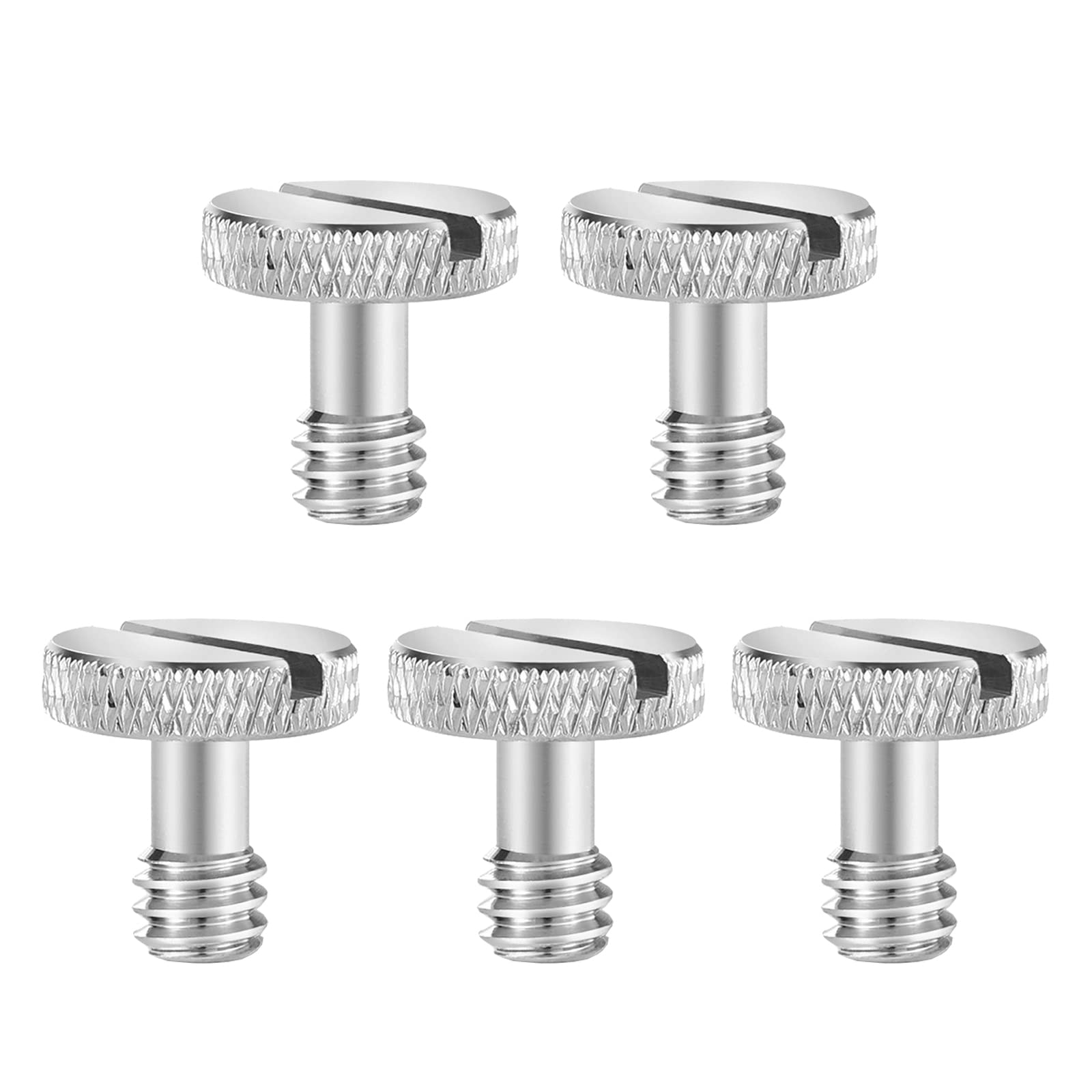 サムコス カメラ固定ネジ 1/4インチネジ ステンレススチール素材 1/4"スクリュー 固定ネジコネクター 撮影補助ツール DSLRデジタルカメラリグ部品 5個セット