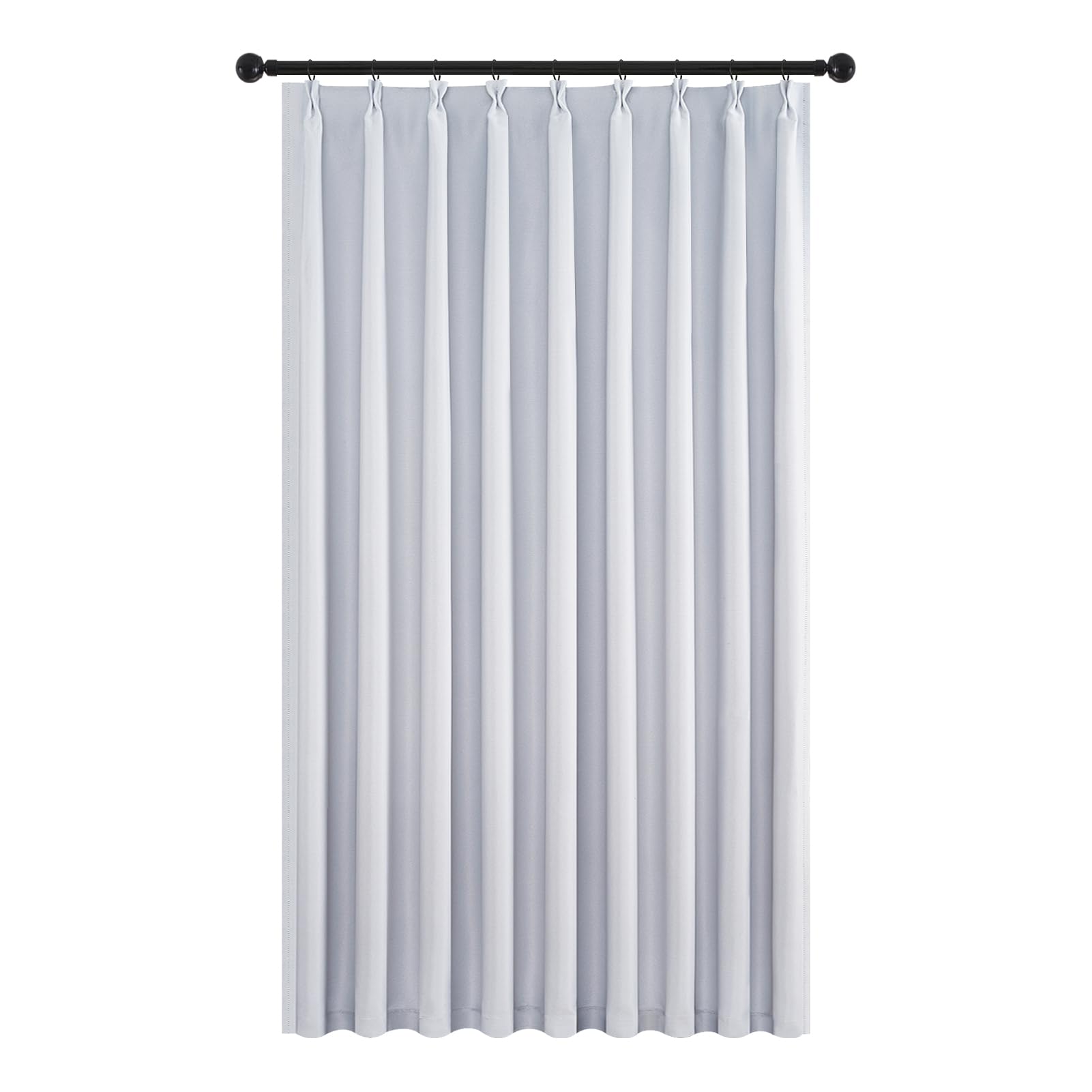 Topfinel カーテン 遮光 間仕切りカーテン 断熱 遮光カーテン 玄関 キッチン リビング 丈178 cm x 幅150 cm (1枚組) グレーホワイト