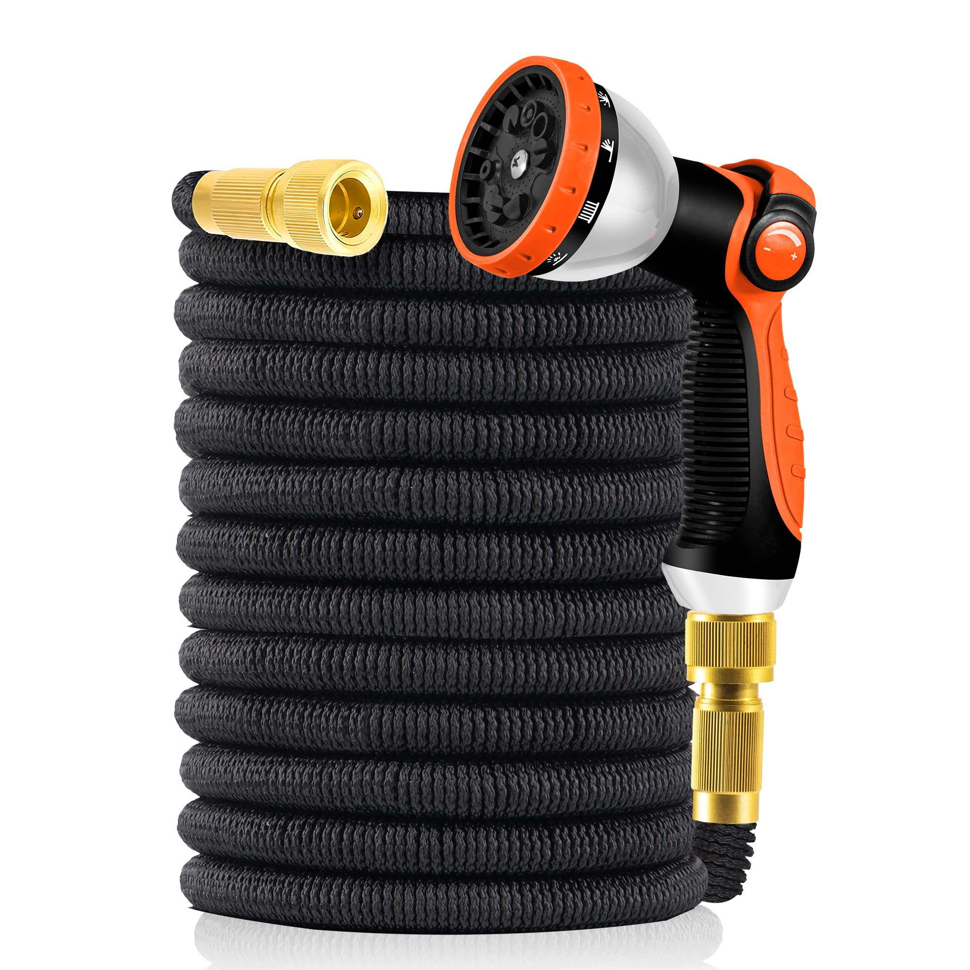Yofidra ホース 散水ホース 伸縮ホース 3倍伸びる 超軽量0.9kg 10in1散水ノズル 2mmラテックス内層 超..