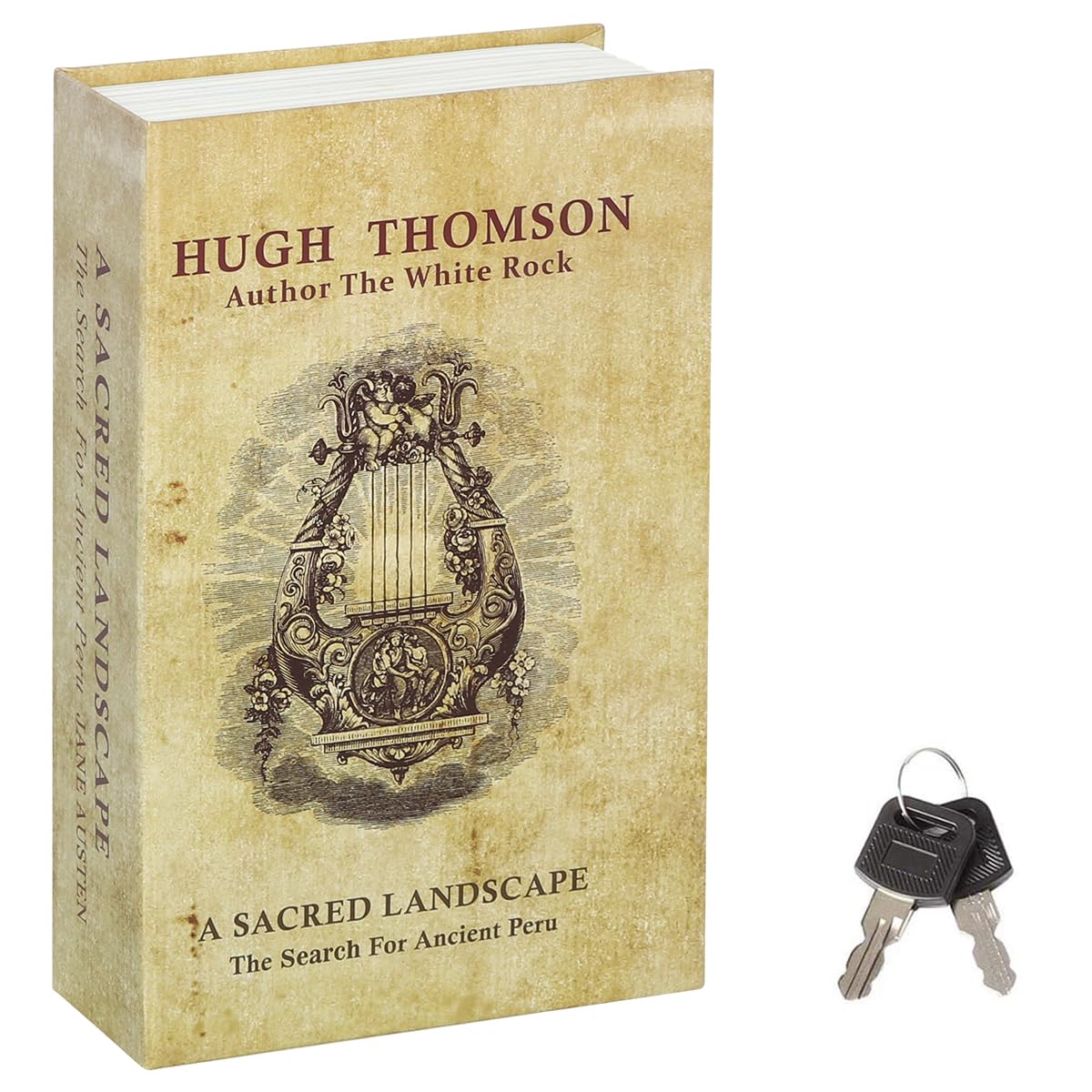 Jssmst 辞書型金庫 隠し金庫 本型金庫 キーロック式 24x16x5.5cm 防犯収納 (琴)