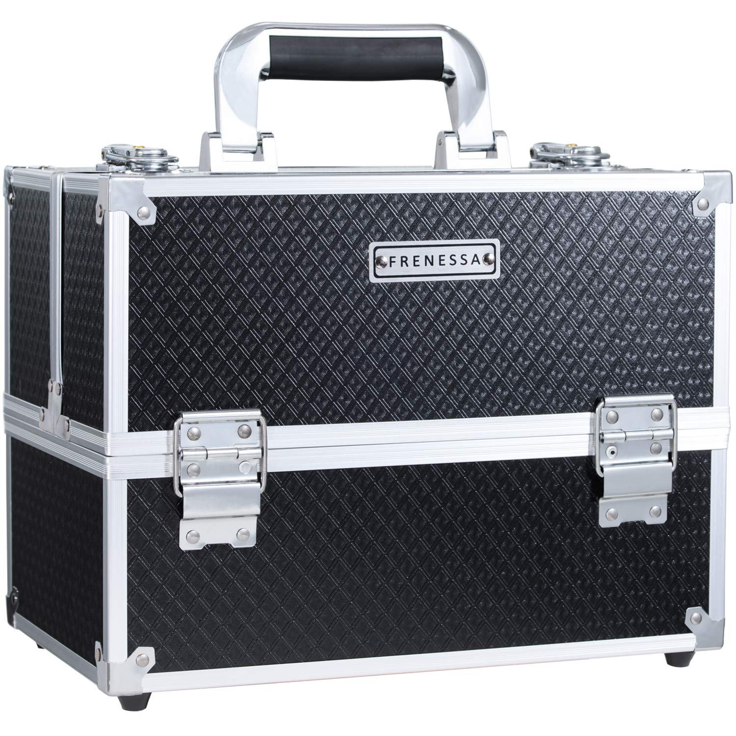 Hapilife メイクボックス 化粧品収納ボックス メイク ボックス 大容量 コスメボックス 化粧箱 化粧品 収納ケース 化粧ボックス 化粧品ボックス 持ち運び(ブラック)