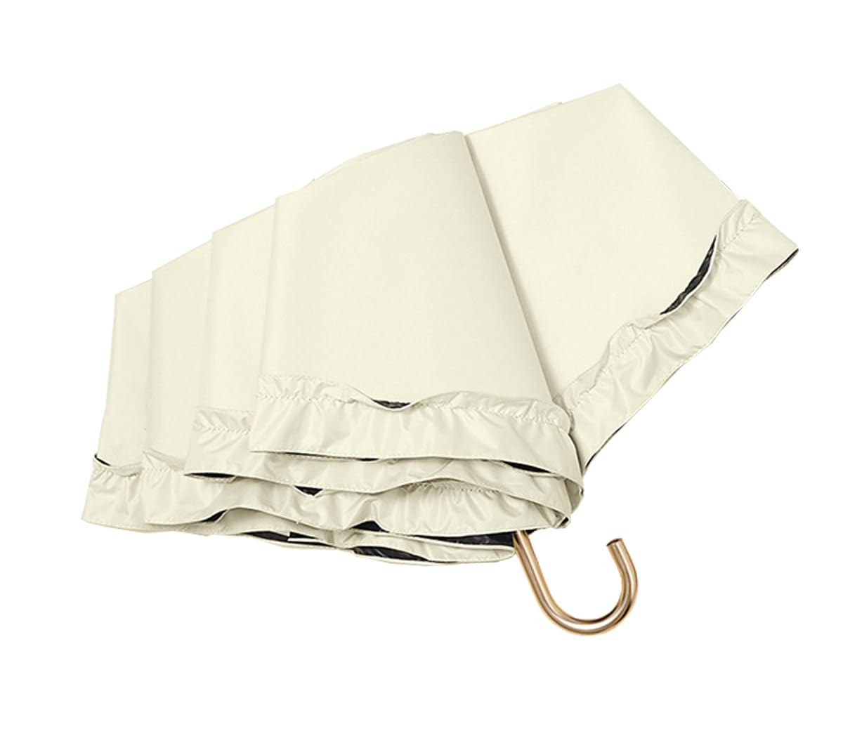 hiino kano 超軽量 日傘 おりたたみ傘 レディース 約173g/193g uvカット 完全遮光／遮熱 晴雨兼用傘 植物ラタン製 アルミ製 J型ハンドル かわいい 日傘兼用雨傘 高密生地 超撥水 耐風 小型 携帯便利 プレゼント (フリル・イエロー