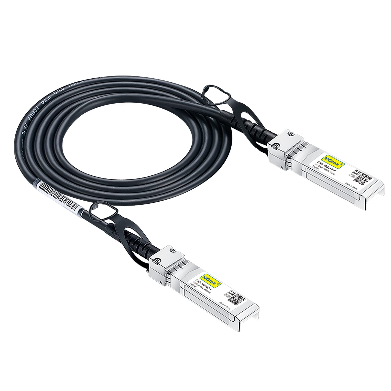 10Gtek 2本入り 10G SFP+ ケーブル, SFP+ DAC Twinaxケーブル, Cisco SFP-H10GB-CU1.5M、 Meraki、Ubiquiti UniFi、Mikrotik、Intel、Fortinet、 Netgear、A