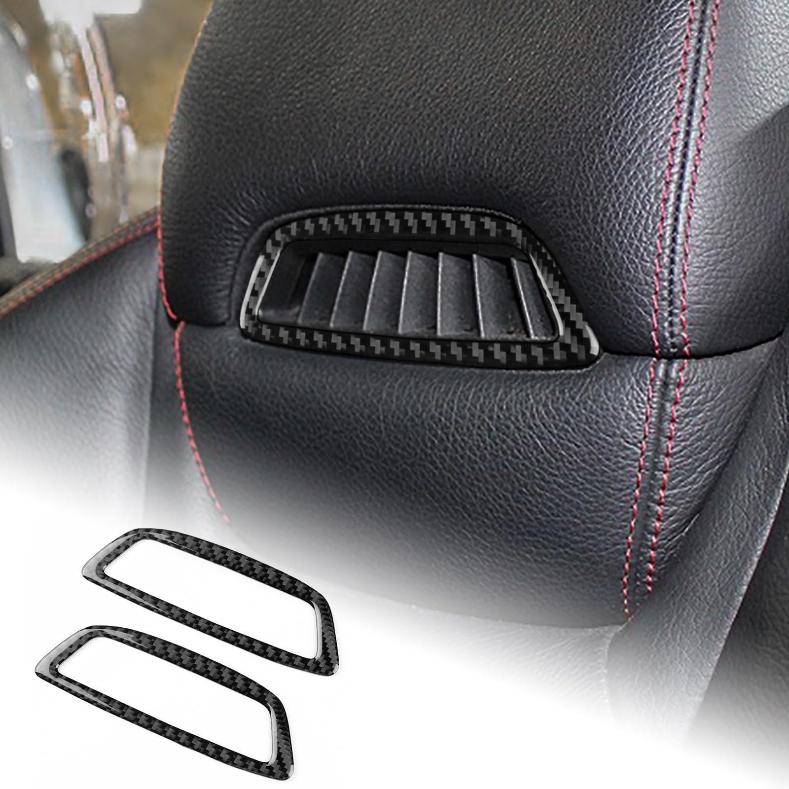 AIRSPEED メルセデス ベンツ SLCクラス 初代 R172型 / SLKクラス 専用 アクセサリー カーボンファイバー 内装 パーツ カーシートのヘッドレストの装飾ステッカー Mercedes-Benz SLC/SLK ガーニッシュ カッコいい 傷