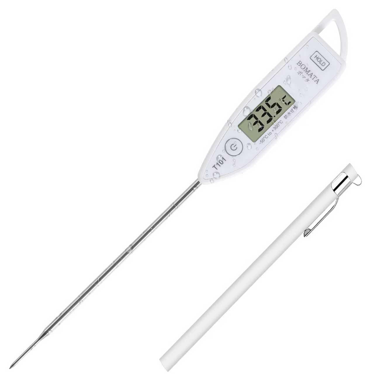 BOMATA 防水速読温度計 料理 速読3~6秒 防水IPX6 丸洗い可能 デジタル 304ステンレス LCD大画面 壁掛け..