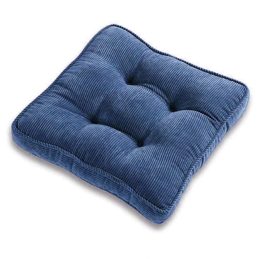 Baibu Home クッション 座布団 ネイビー 厚手 コーデュロイ生地 座布団 椅子 クッション ふわふわ ヌー..