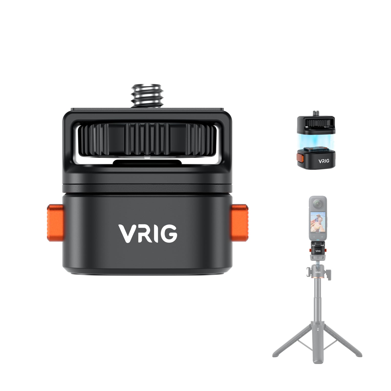 VRIG AC12 Claw Mini クイックリリースマウント 1/4ネジアダプター 三脚マウント 簡単取付き 磁気マグネット 1/4ネジ穴 カメラ/カメラ三脚/スマホホルダー/撮影用ライト/マジックアーム/スタンドなどに適用 insta360X5/X4