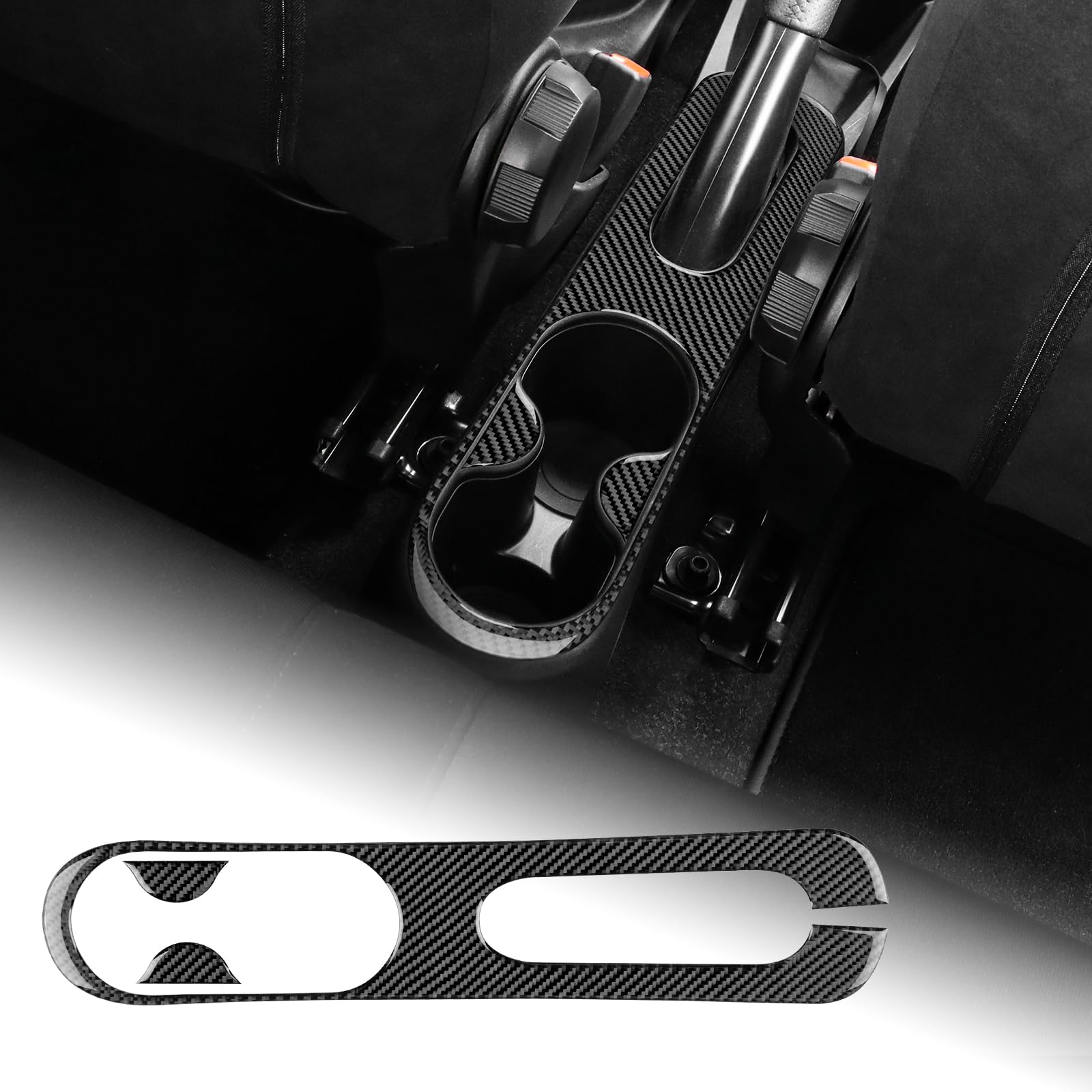 Rakuten - AIRSPEED アバルト 595 595C 695 695C / フィアット500 500C 2016-2024 専用 アクセサリー カーボンファイバー 内装 カスタム パーツ カーセントラルコントロールカップホルダーステッカー おしゃれ ドレスアップ