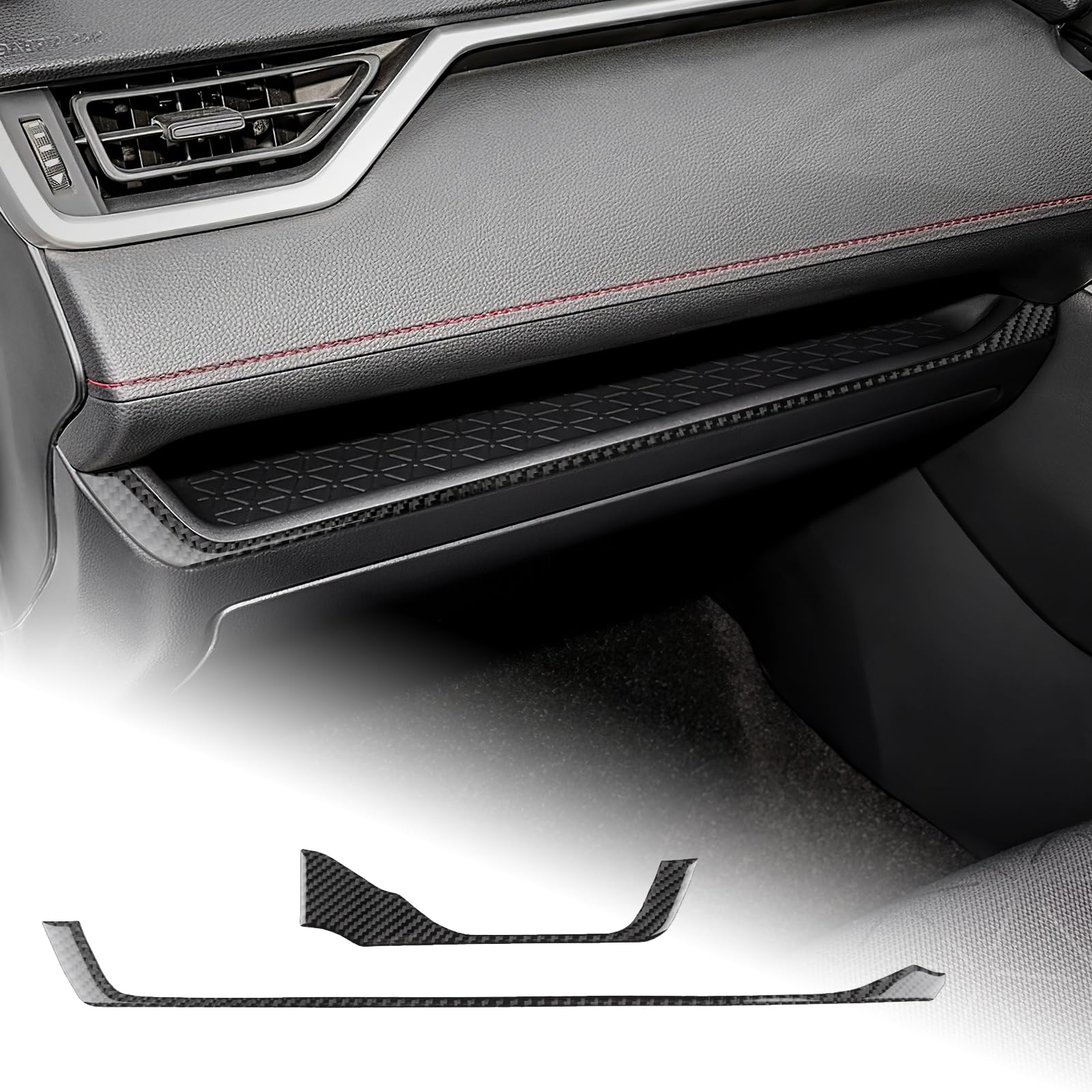 Rakuten - AIRSPEED トヨタ RAV4 2019-2024 専用 アクセサリー カーボンファイバー 内装 カスタム パーツ カーコパイロットダッシュボードカバートリムステッカー ガーニッシュ カッコいい Toyota RAV4 ドレスアップ 汚れ防止 両面テー