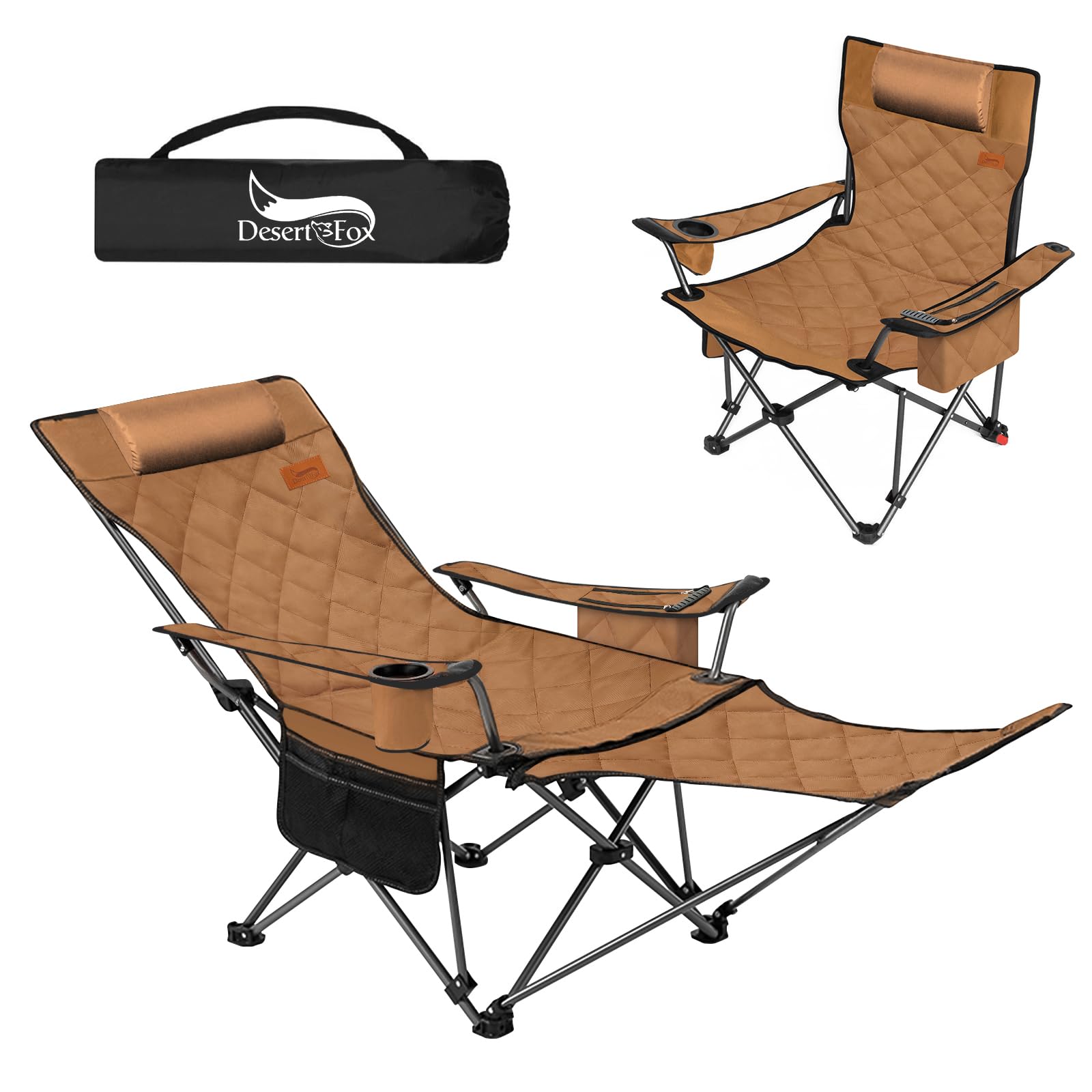 DesertFox リクライニングチェア キャンプ椅子 4way 仮眠 昼寝 4段階調整 四季適用 アウトドアチェア ..