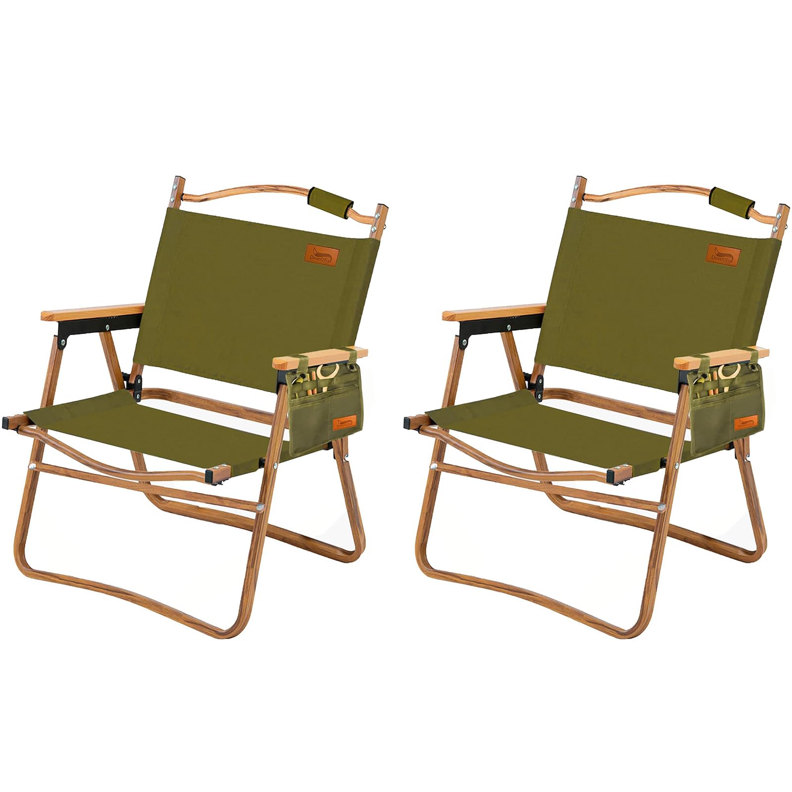 Rakuten - DesertFox アウトドア チェア キャンプ チェア 軽量 2個セット 折りたたみ 椅子 Lサイズ 78X54×51cm 耐荷重 150kg コンパクト 携帯便利 キャンプ椅子 DY001 (みどり)