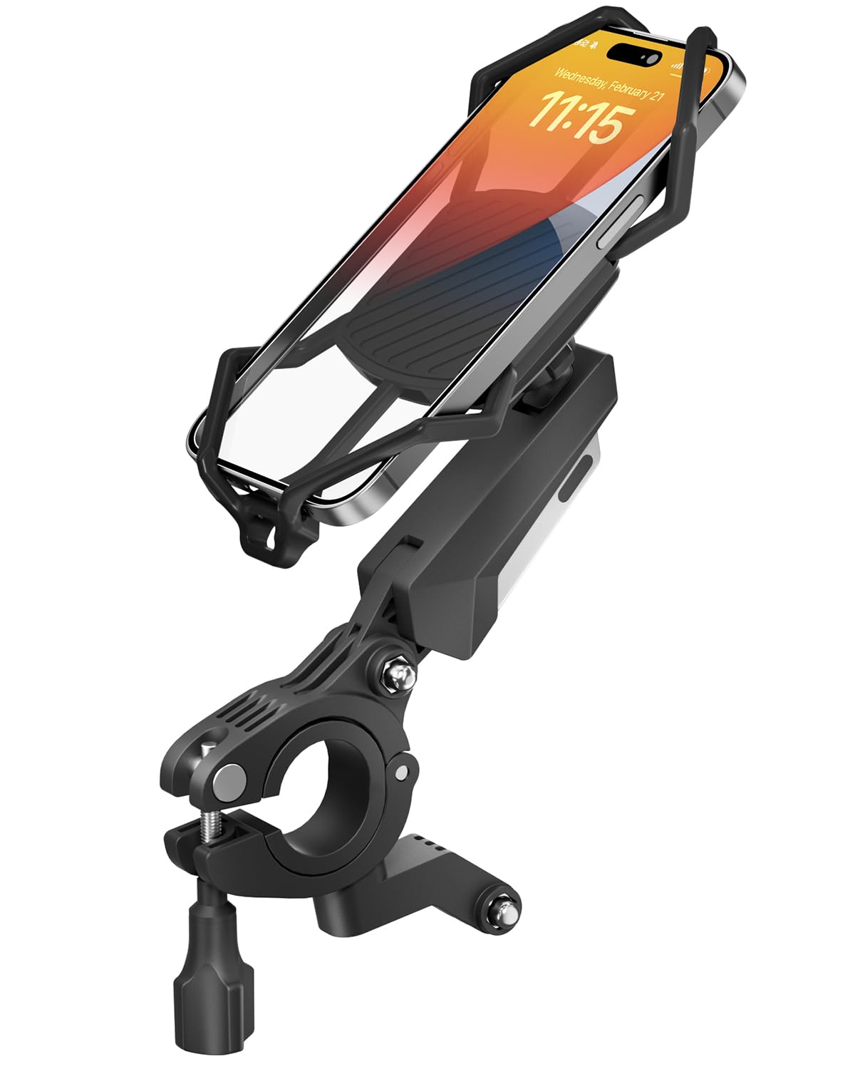viozon スマホホルダー 自転車 シリコン スプリングアーム 落下防止 緩衝 4.7・7.2インチのスマホに対..