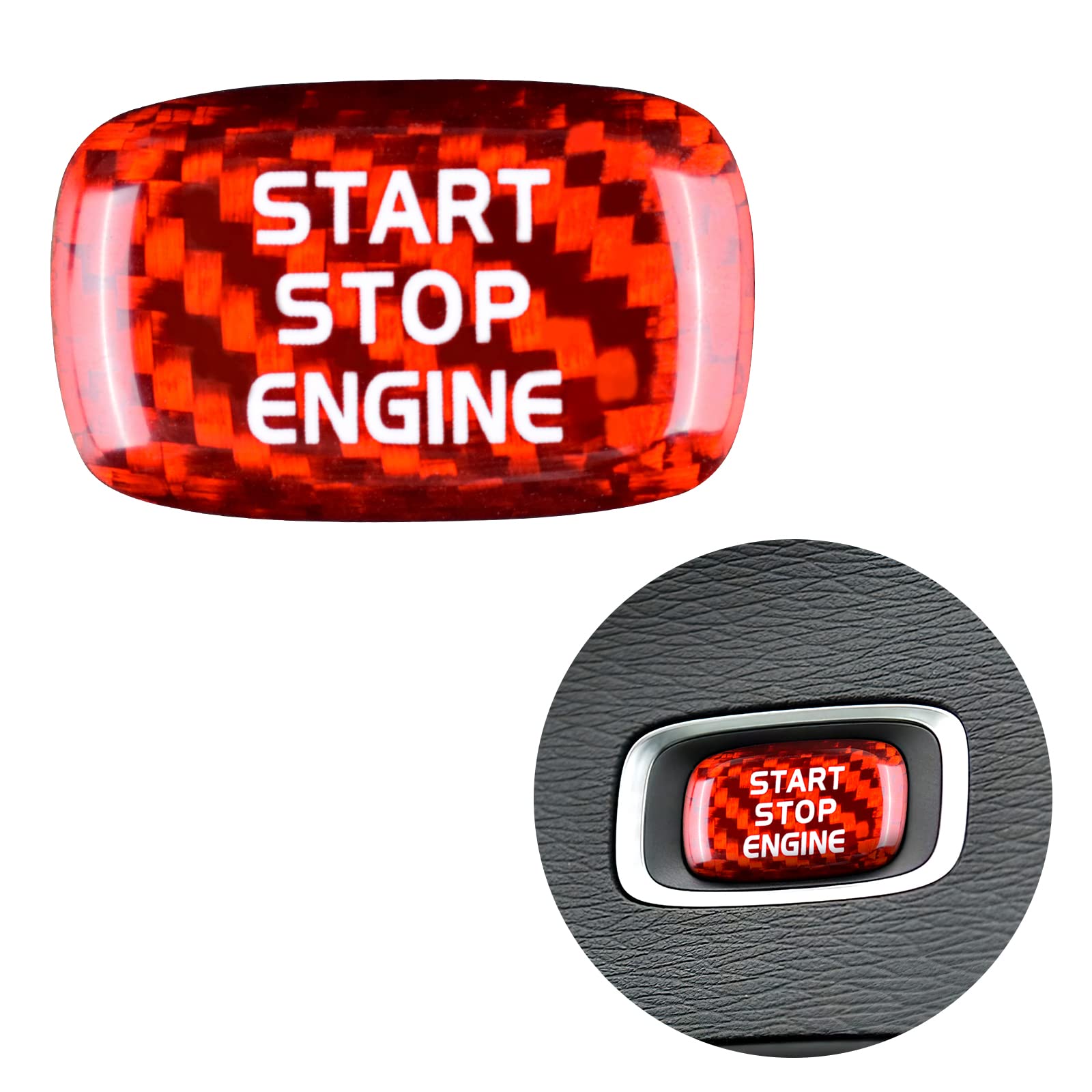 AIRSPEED ボルボVOLVO対応 カーボン製 車 エンジン開始ボタンステッカー スタートボタン内装シール V40..